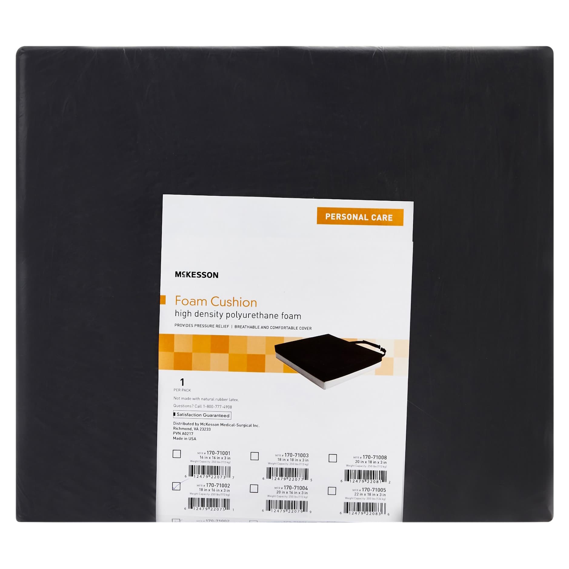 McKesson Seat Cushion With Black Nylon Cover - Image 1