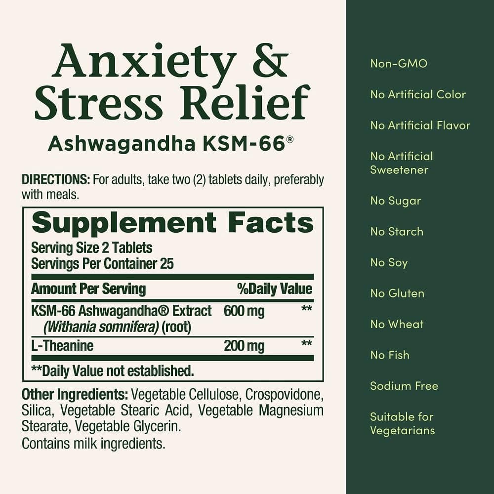 Nature's Bounty Anxiety and Stress Relief - Bottle of 50 - Image 3