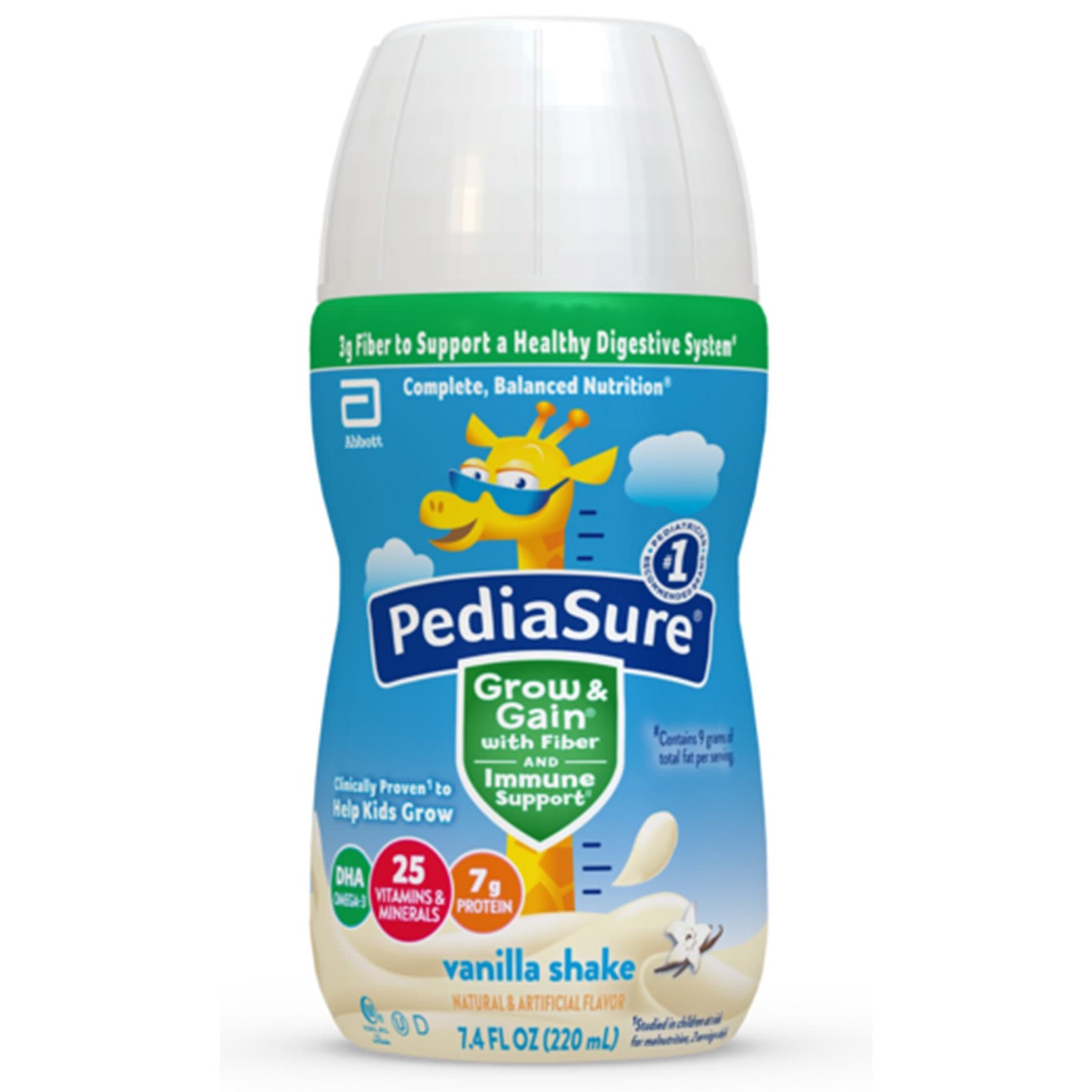 PediaSure Grow & Gain Complete Balanced Nutrition Shake with Fiber, Vanilla - Case of 24 - Image 1