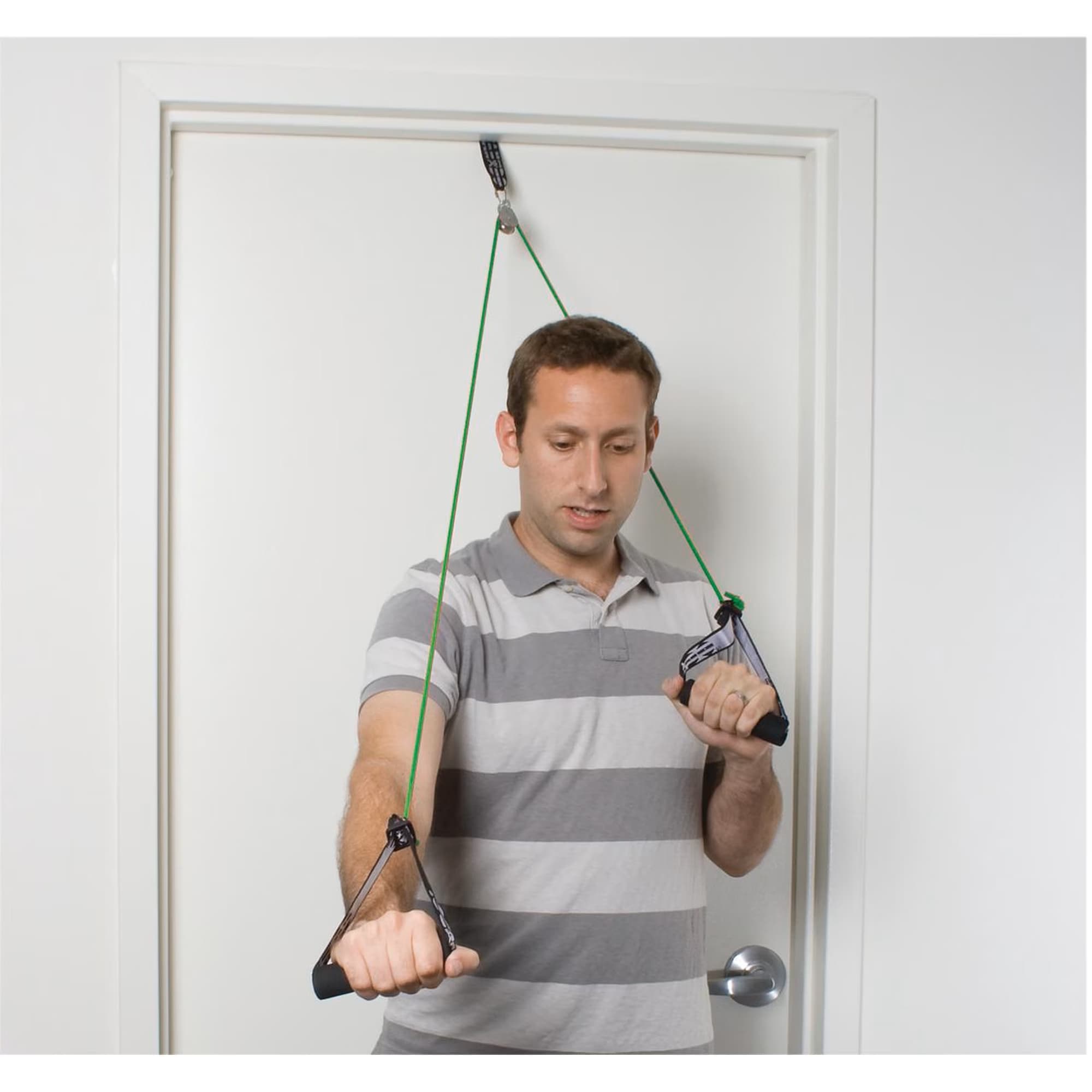 CanDo Shoulder Pulley With Exercise Tubing And Handles, Green, Medium - Image 1