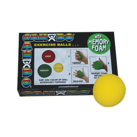 CanDo Memory Foam Squeeze Ball, Extra-Easy, Yellow, 2.5 Inch Diameter - Image 1