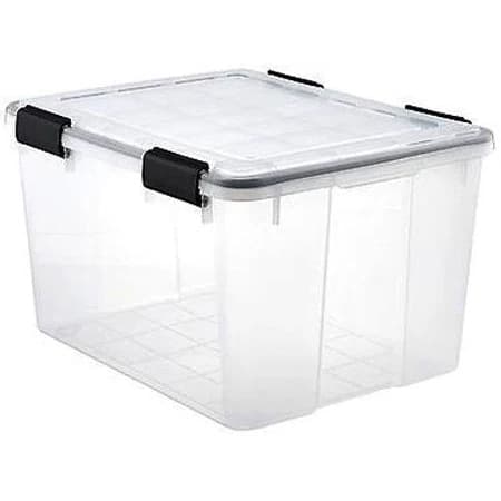 Weathertight Clear Storage Tote with Secure Lid, 46.6 Qt - Each - Image 1