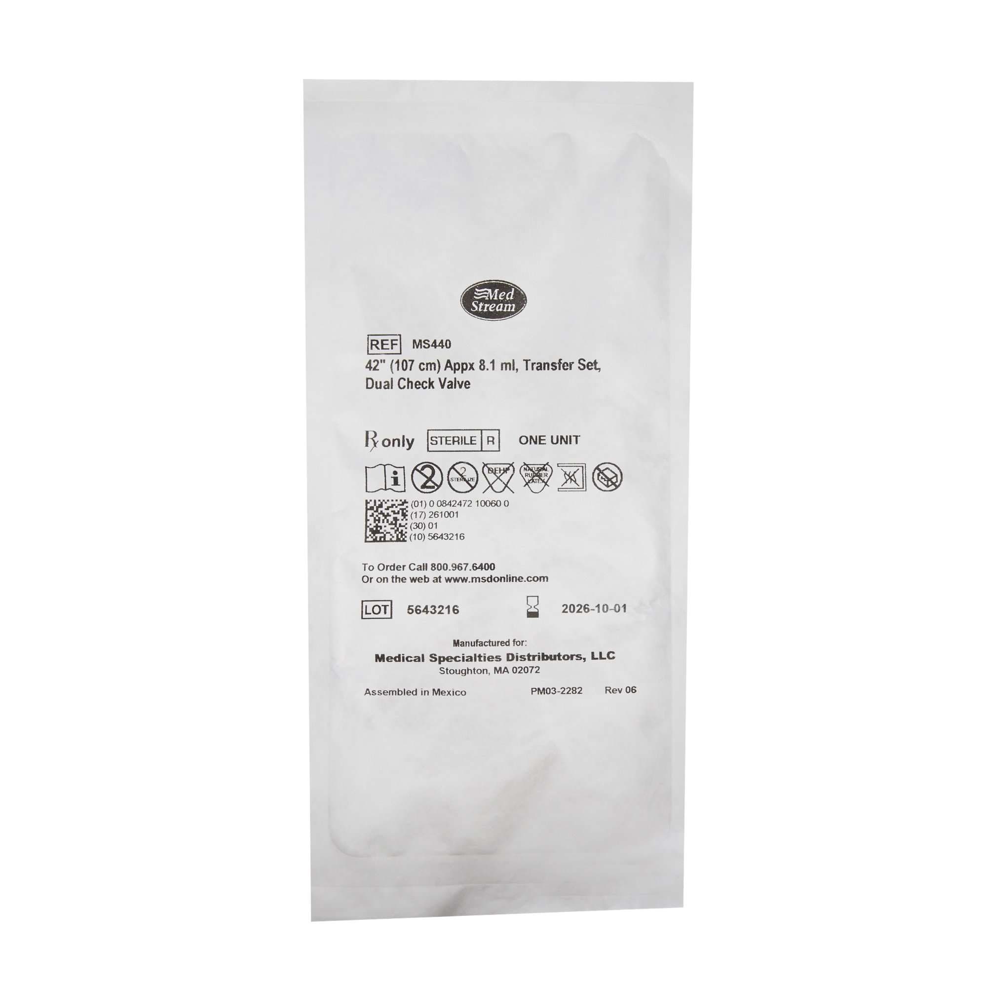 McKesson Transfer Set, 42 Inch, 7.9 mL Dual Check Valve - Case of 50 - Image 2