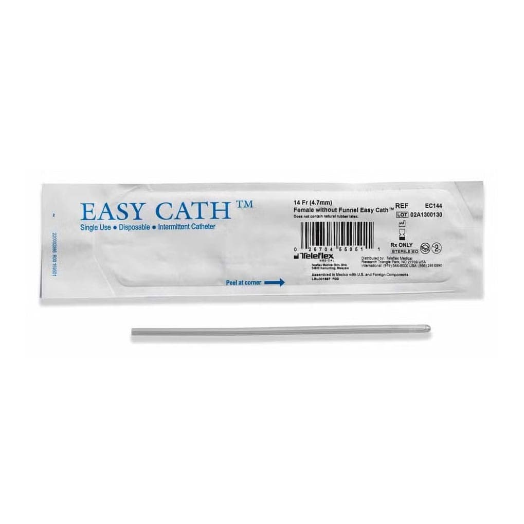 Easy Cath Intermittent Female Catheter, without Funnel, 14 Fr 7" - Box of 50 - Image 1