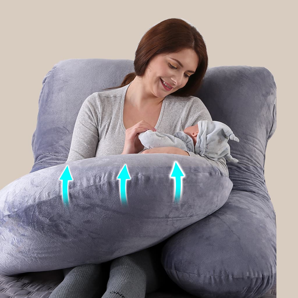 Momcozy Reusable Nursing Pillow, Gray - Each - Image 2