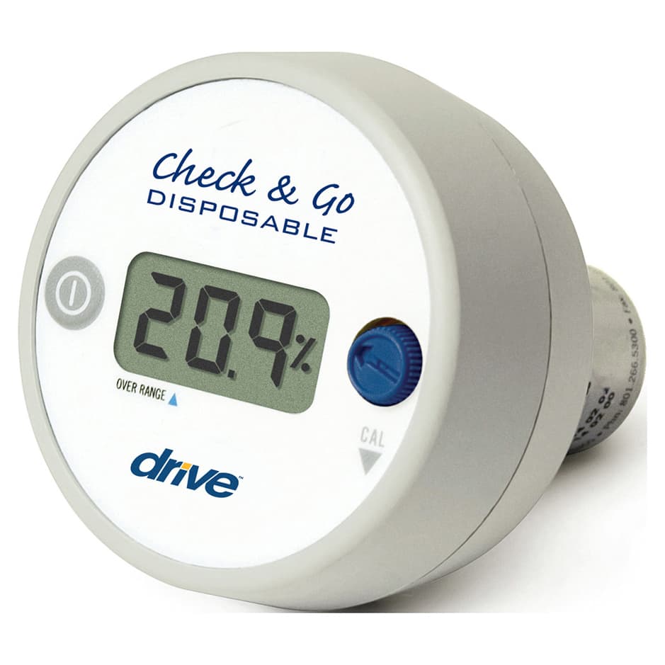 Drive Check and Go Oxygen Analyzer and Sensor, with 3-Digit LCD Display
