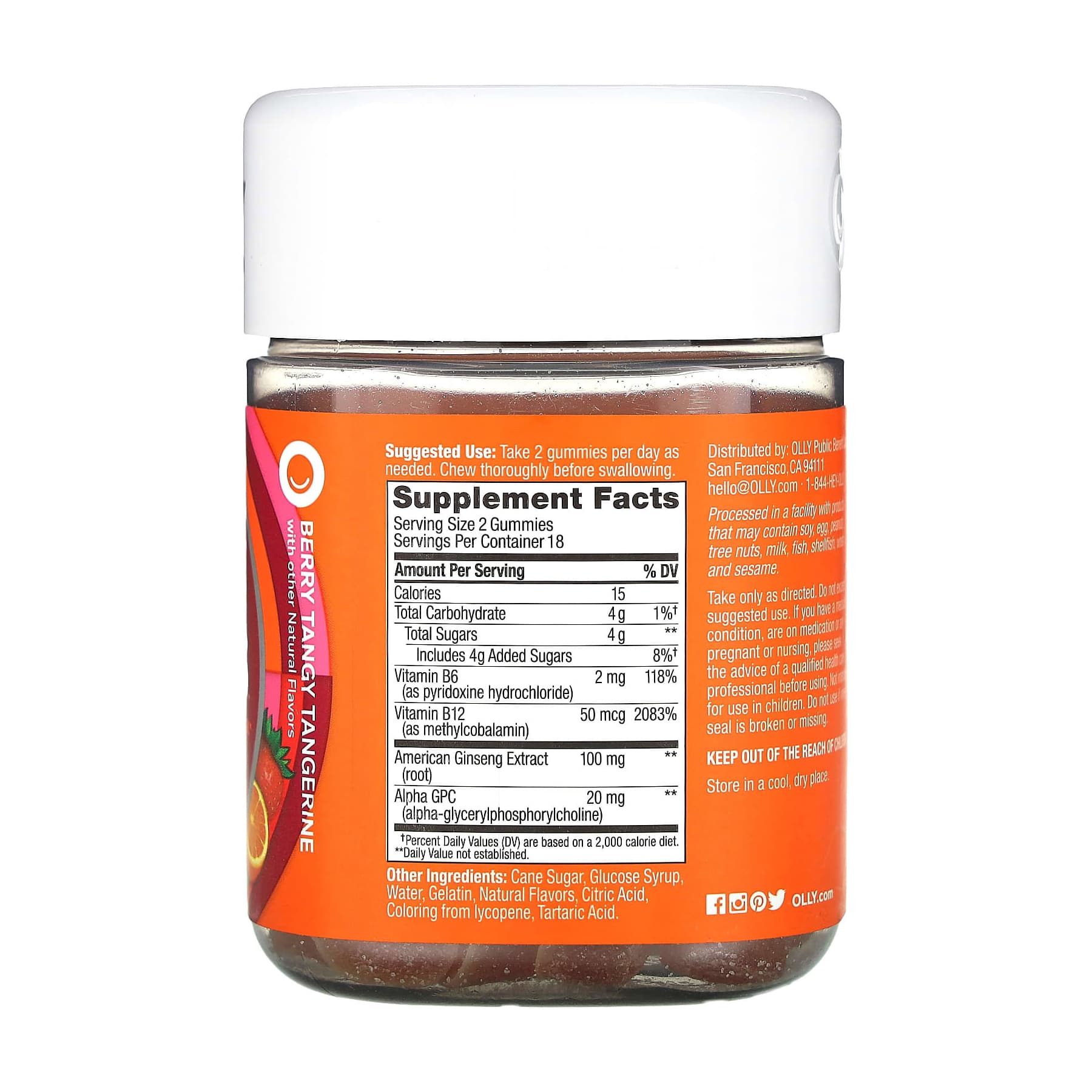 OLLY, Laser Focus Gummies, Berry Tangy Tangerine - Bottle of 36 - Image 2