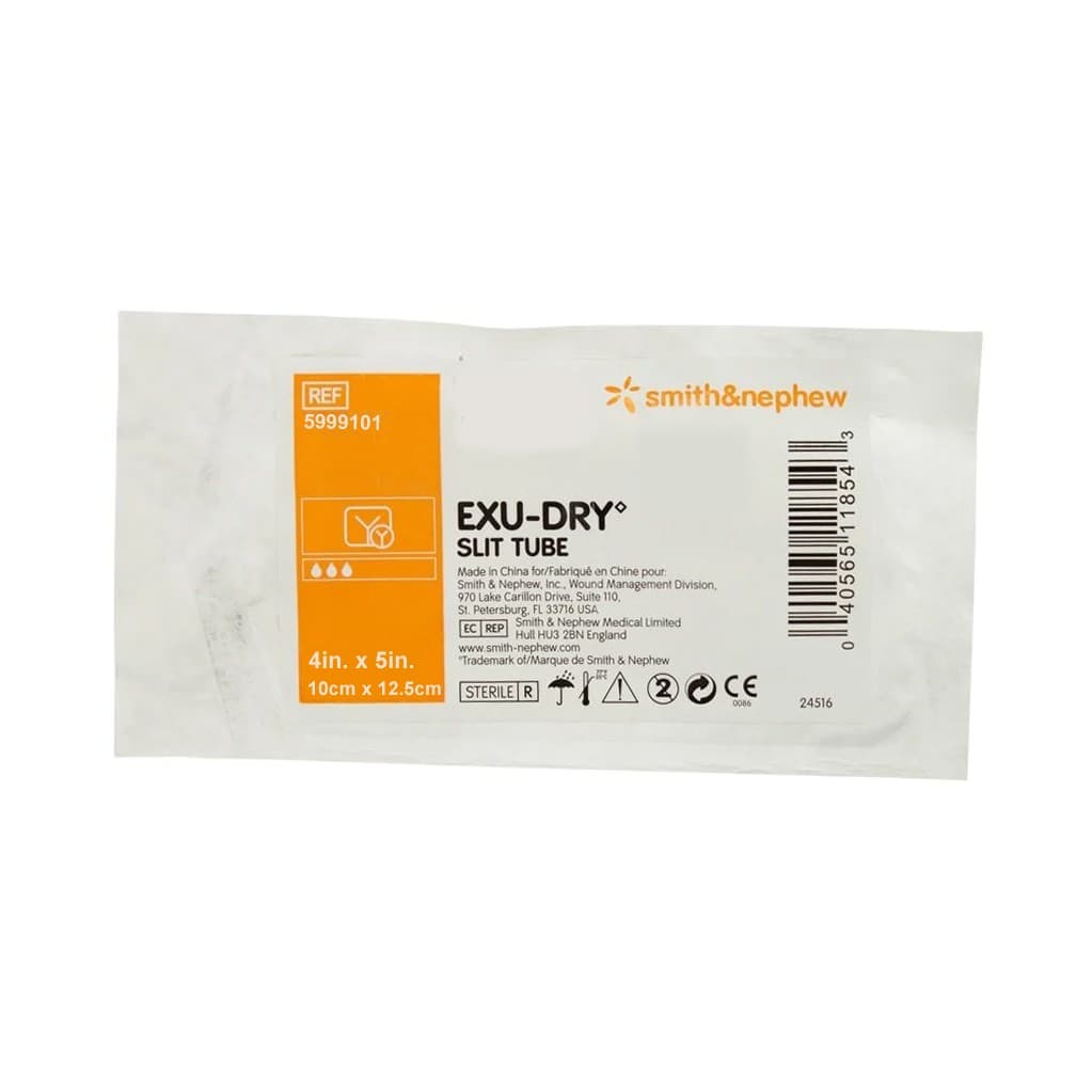 Exu-Dry Anti-Shear Absorbent Slit Tube Dressing, 4 x 5 Inch - Case of 100 - Image 1