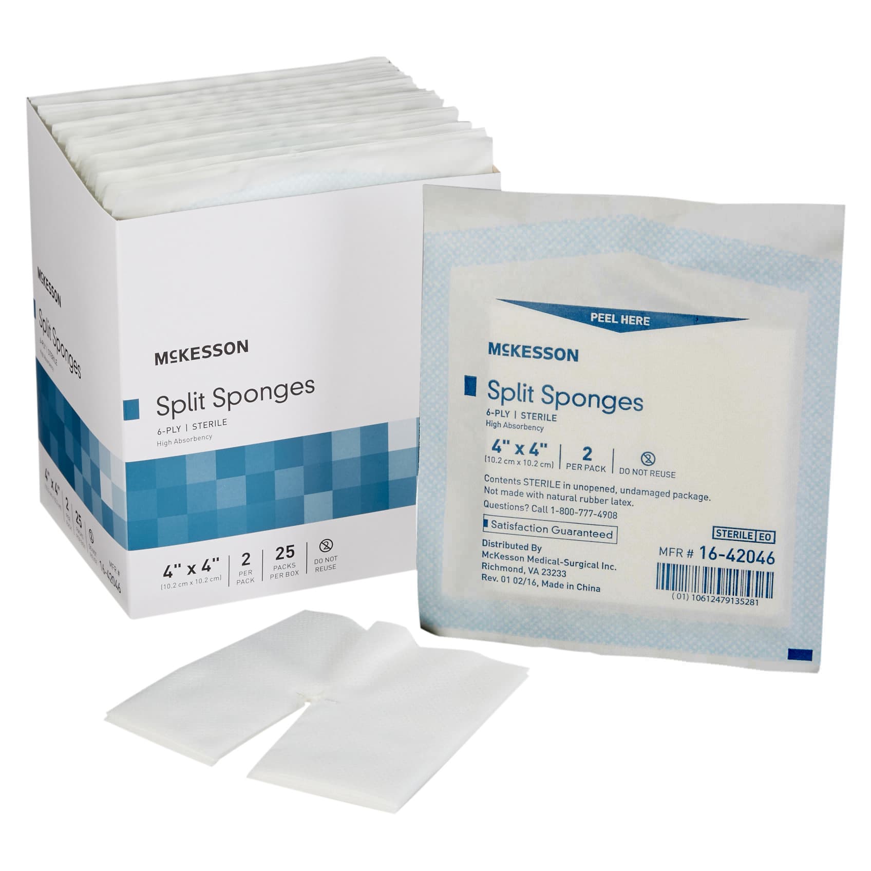 McKesson Polyester and Rayon High Absorbent Split Sponge, 4 x 4 Inch - Package of 2 - Image 1