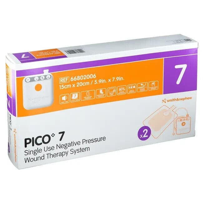 Smith & Nephew Pico 7 Two Dressing Negative Pressure Wound Therapy System, 5.9 x 7.9 Inch - Image 1