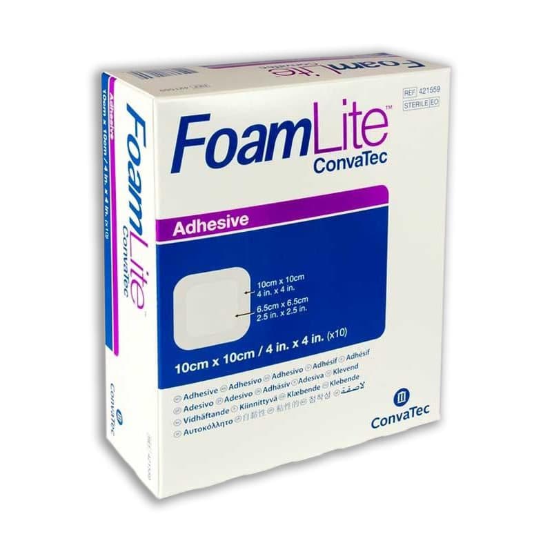 Convatec FoamLite Foam Adhesive Dressing, 4 x 4 Inch - Box of 10 - Image 1