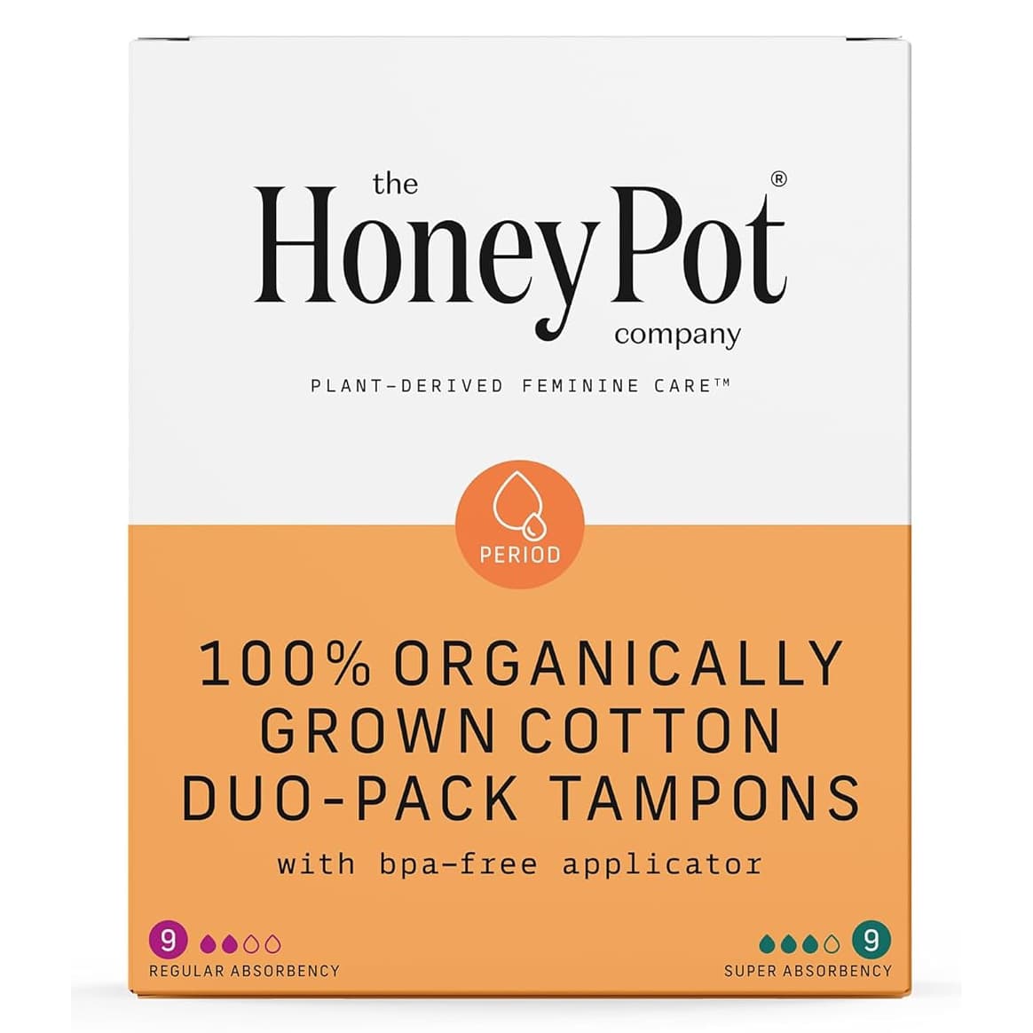 The Honey Pot Company Organic Cotton Core Duo-Pack Tampons - Case of 216 - Image 1