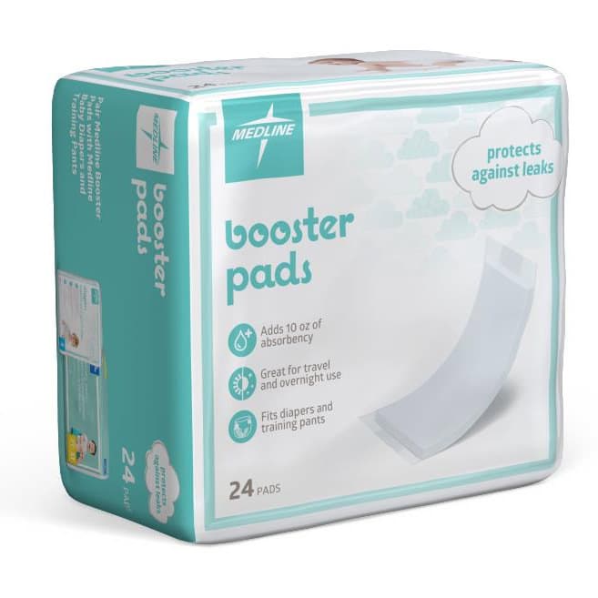 Medline Thin Booster Diaper Liner, 3.5 x 11.5 Inch - Bag of 24 - Image 1