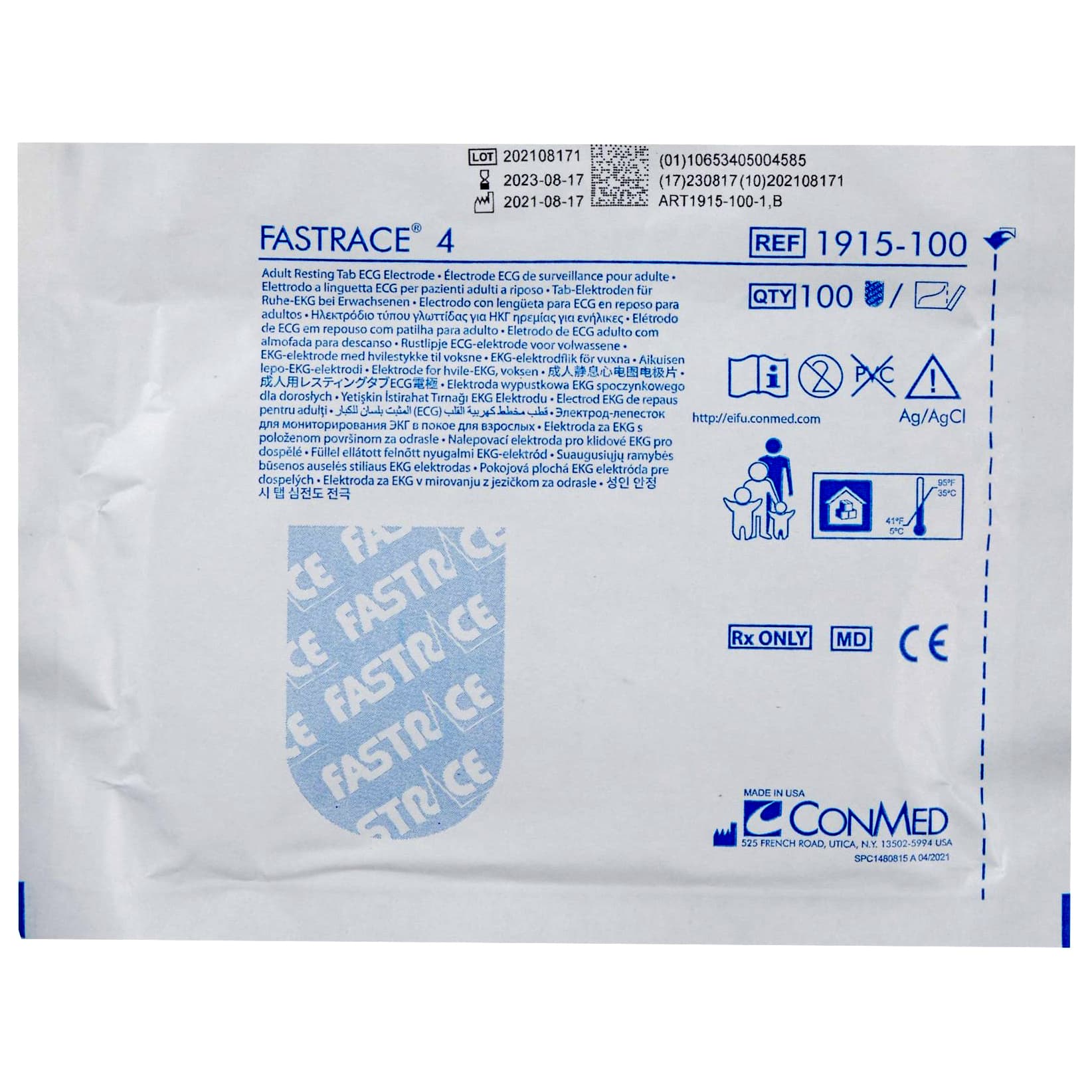 Conmed FASTRACE 4 Adult Resting ECG Tab Electrodes - Image 2