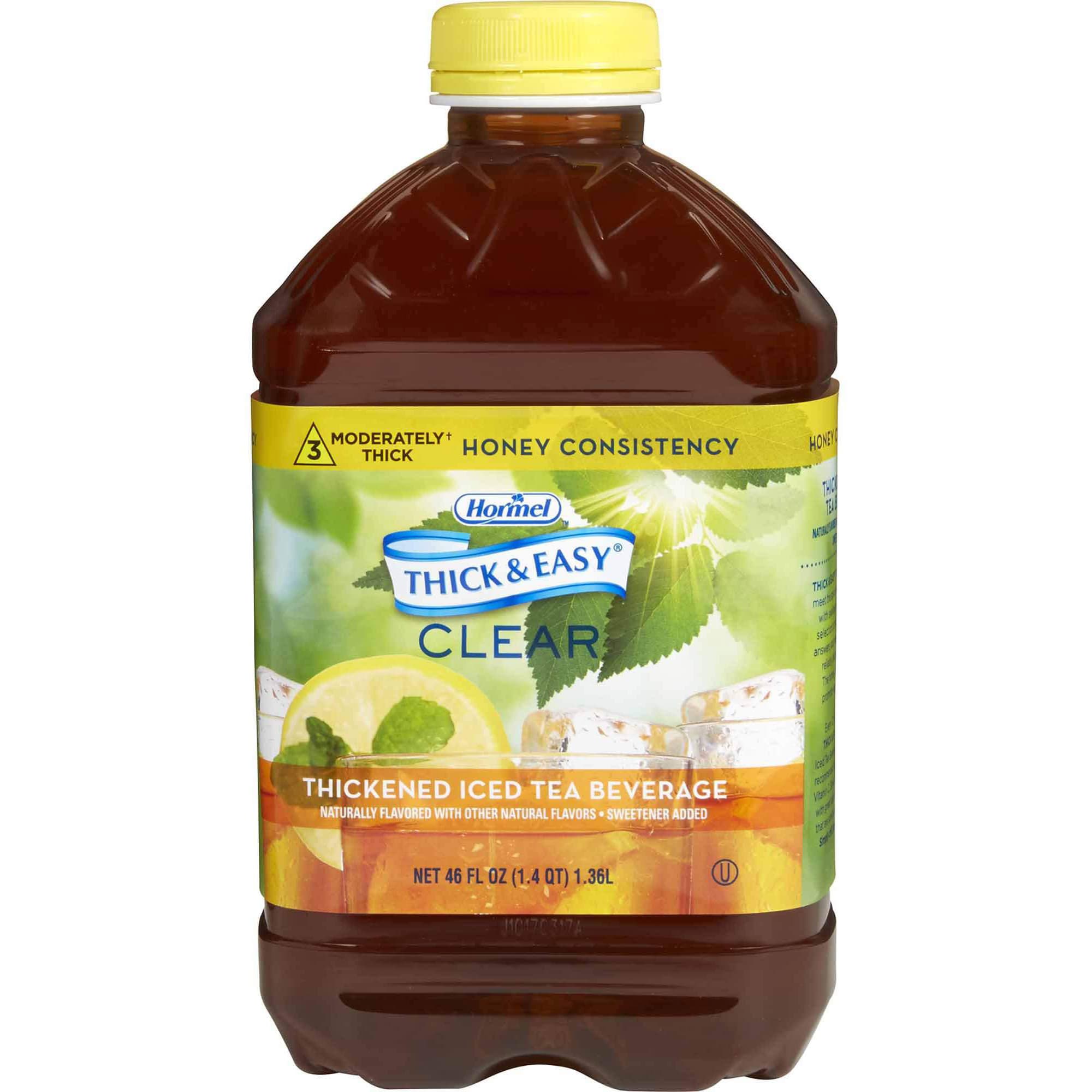 Thick and Easy Clear Honey Consistency Thickened Beverage, Iced Tea, 46 oz - Case of 6 - Image 1