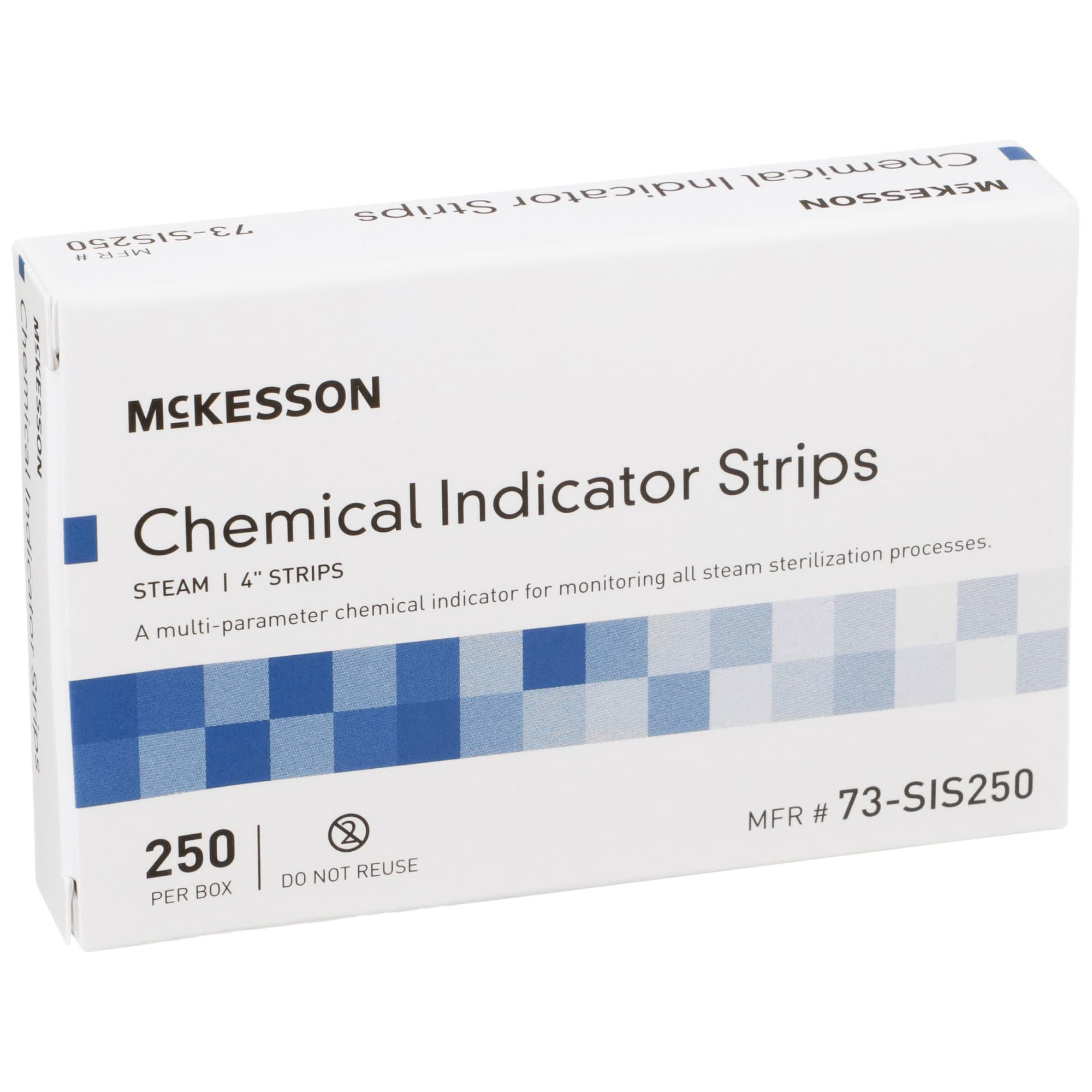 McKesson Sterilization Chemical Indicator Strip Blue to Black, 4 Inch - Box of 250 - Image 1