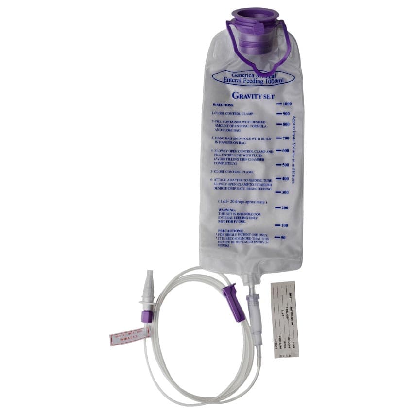 Generica Gravity Feeding Bag Set with ENFit Connector - Each - Image 1