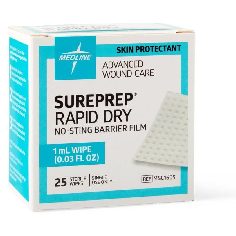 Medline SurePrep Rapid Dry Barrier Film, 1 ml - Box of 25 - Image 1