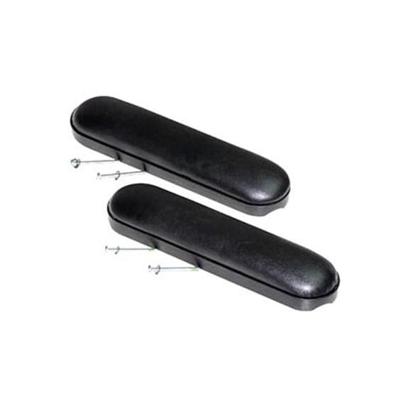 Invacare Desk Length Wheelchair Arm Pads with Screws, Black Vinyl Upholstery - Package of 2