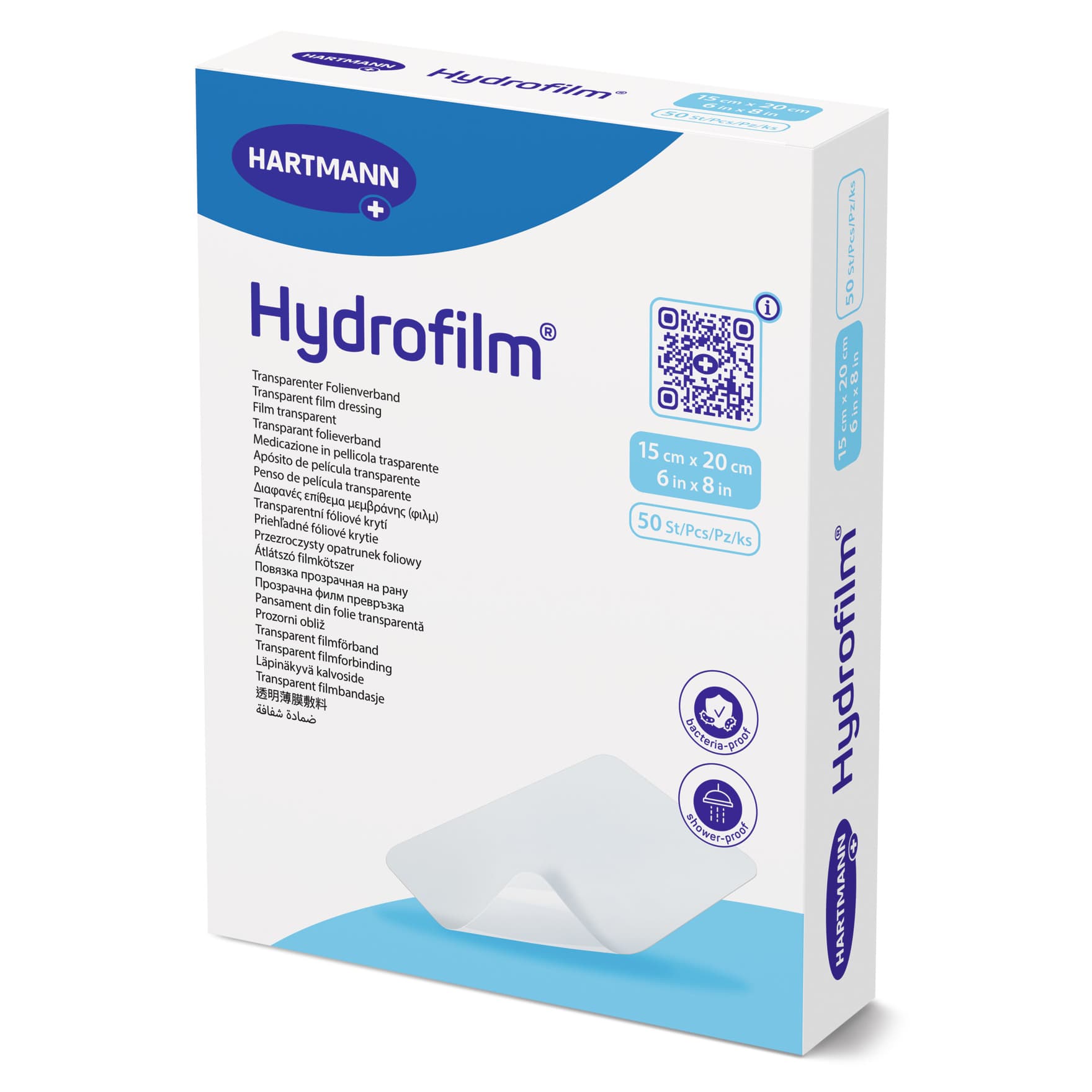 Hydrofilm Transparent Film Dressing, 6 x 8 Inch - Case of 50 - Image 1