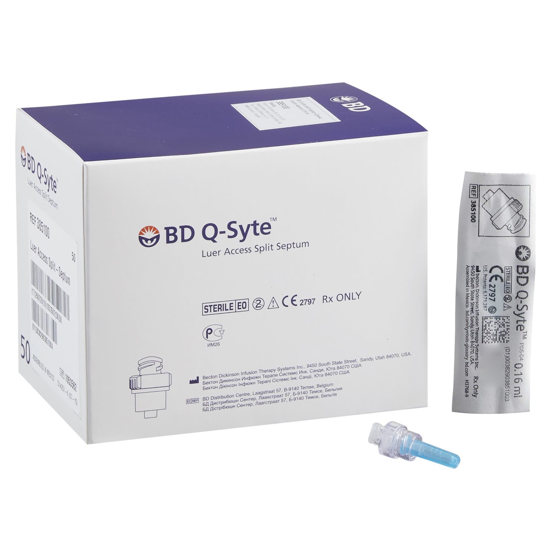 BD Q-Syte Luer Access Split-Septum Stand-Alone Device - Case of 200 - Image 1