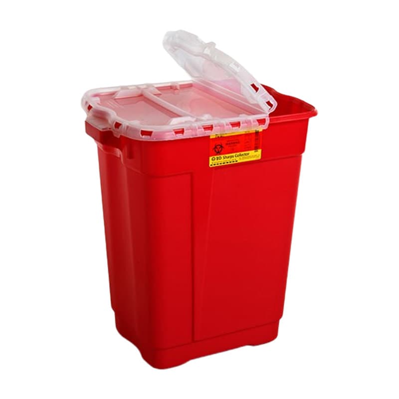 BD Extra Large Sharps Container, 17 Gallon, Hinged Snap On Lid - Each - Image 1