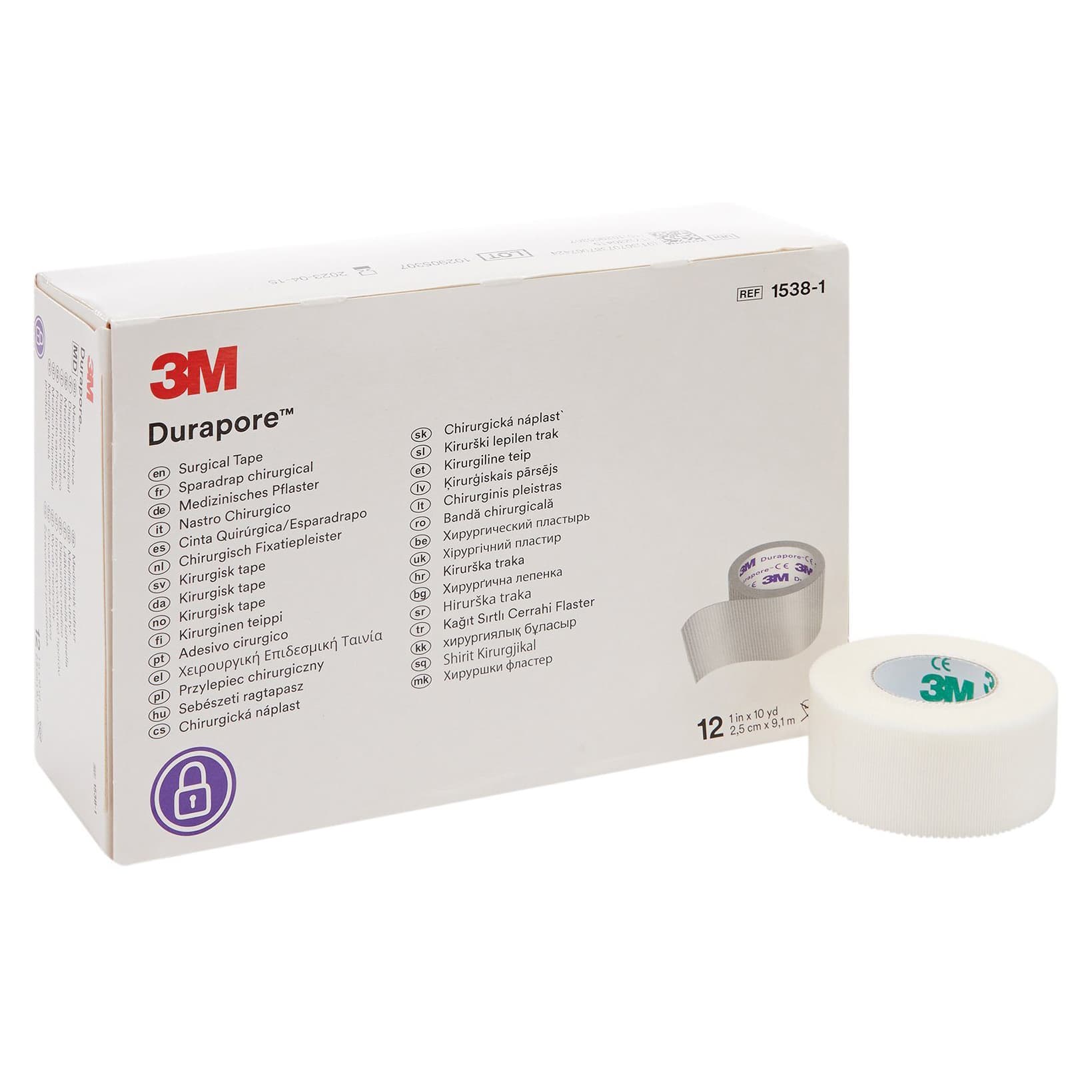 3M Durapore Waterproof Surgical Tape, 1 Inch x 10 Yard - Case of 120 - Image 1