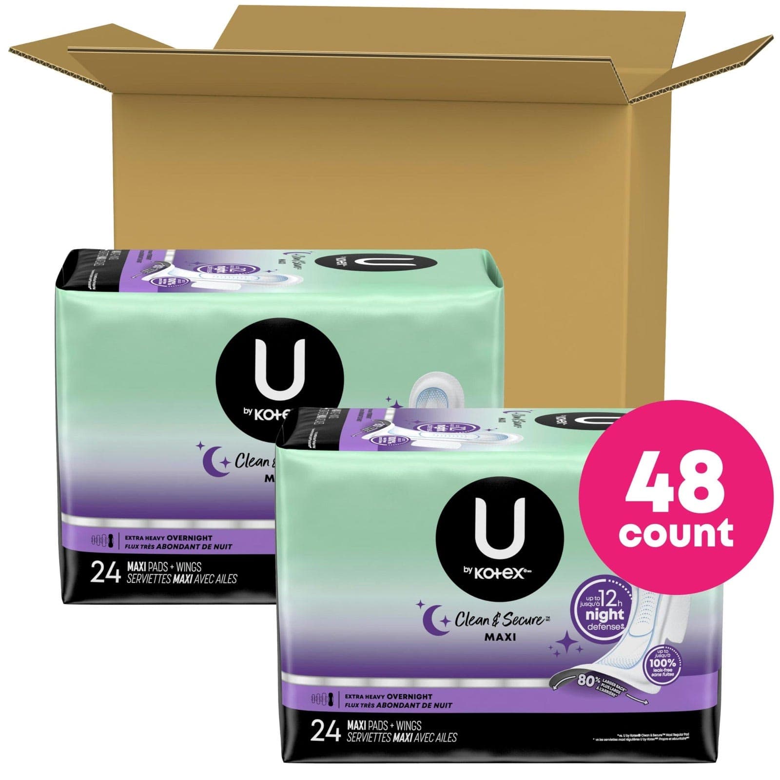 U by Kotex Premium Maxi X-Heavy Overnight with Wing Pad - Image 5