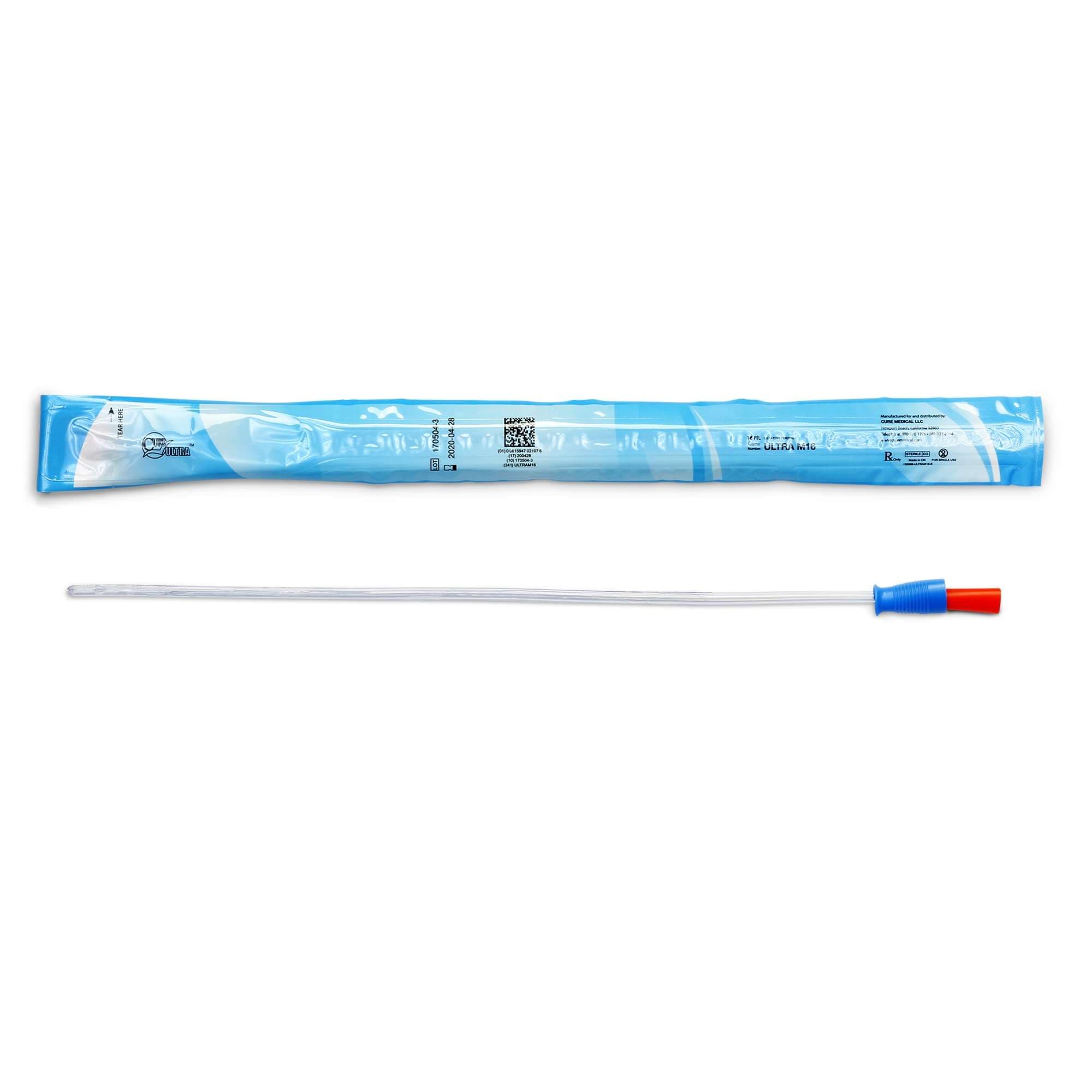 Cure Ultra Ready-to-Use Intermittent Catheter for Men, Size 16, 16 Fr - Case of 300 - Image 1