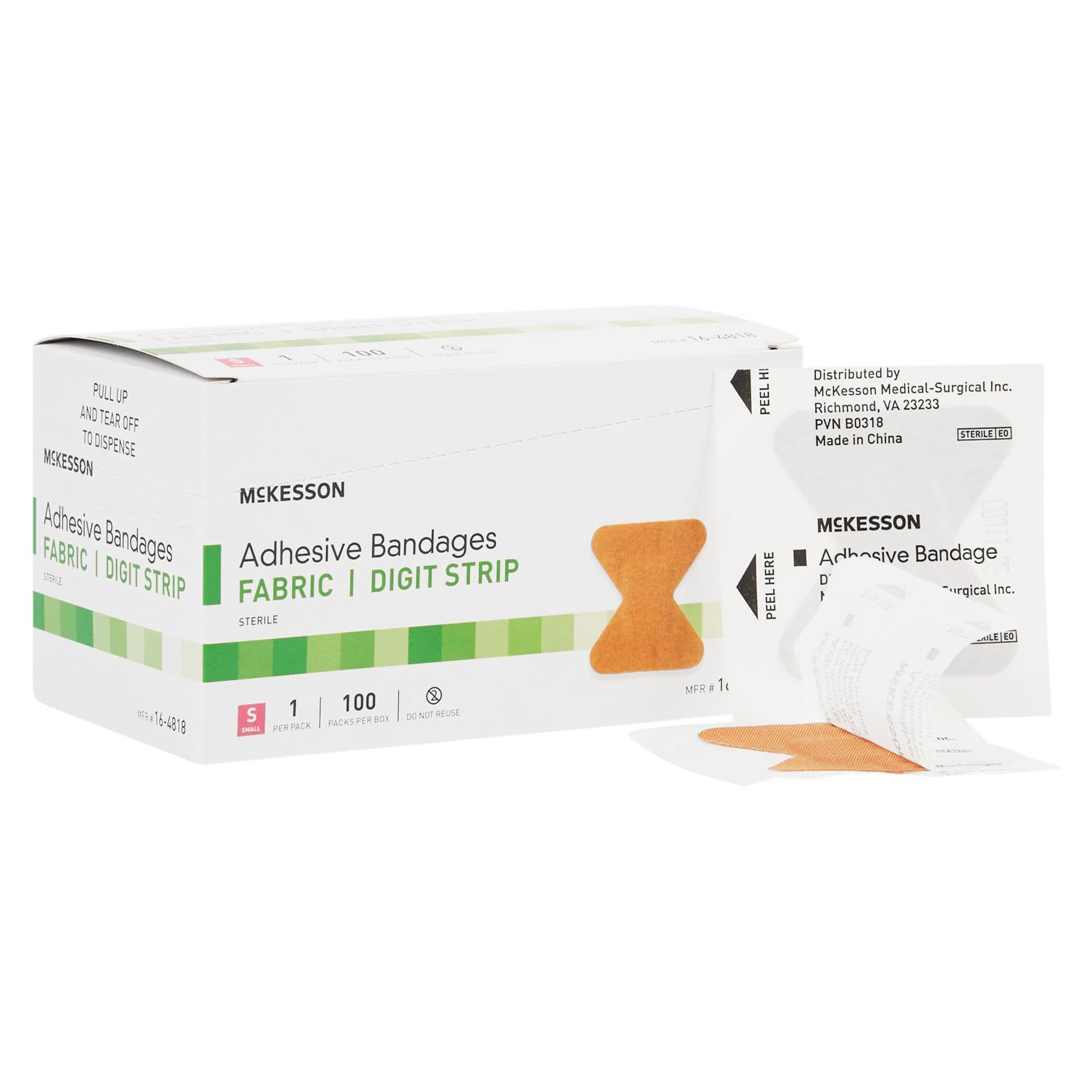 McKesson Fabric Fingertip Strip Adhesive Bandage - Image 1