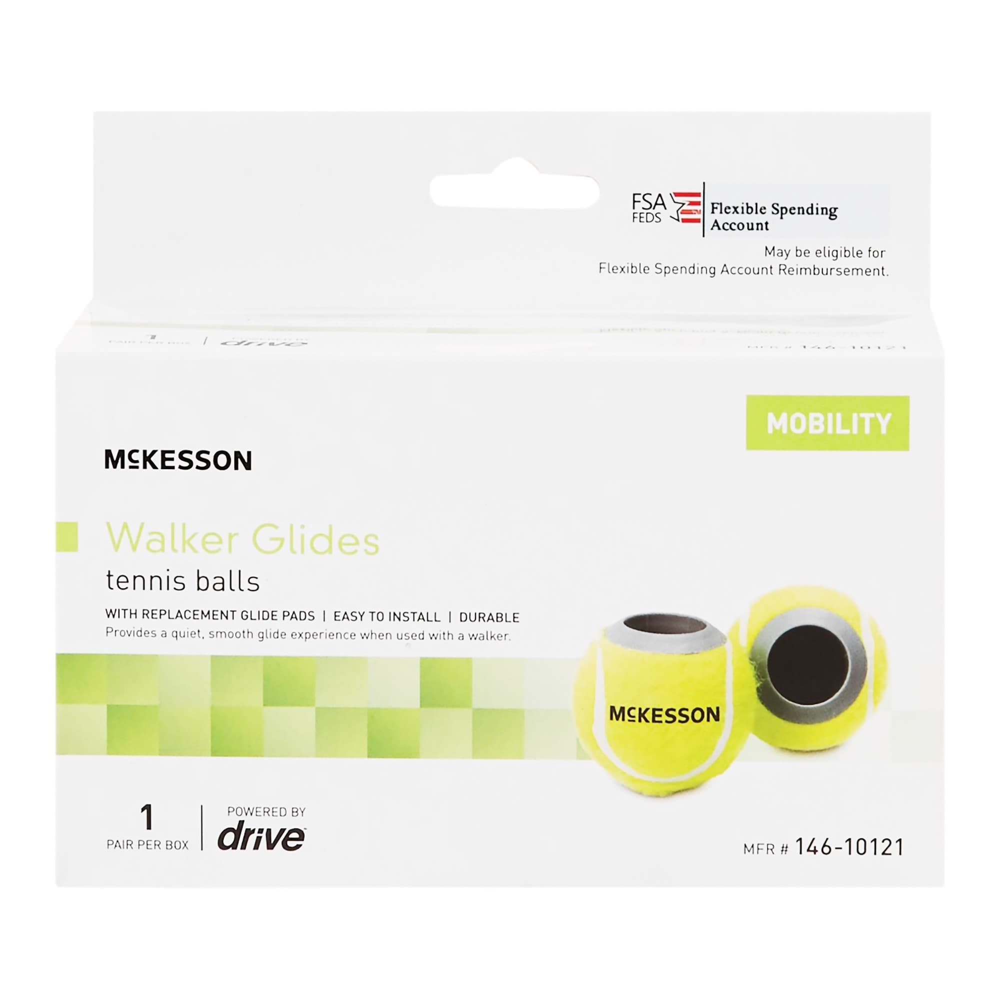 McKesson Tennis Ball Glide For Walker, Yellow - Case of 20 - Image 1