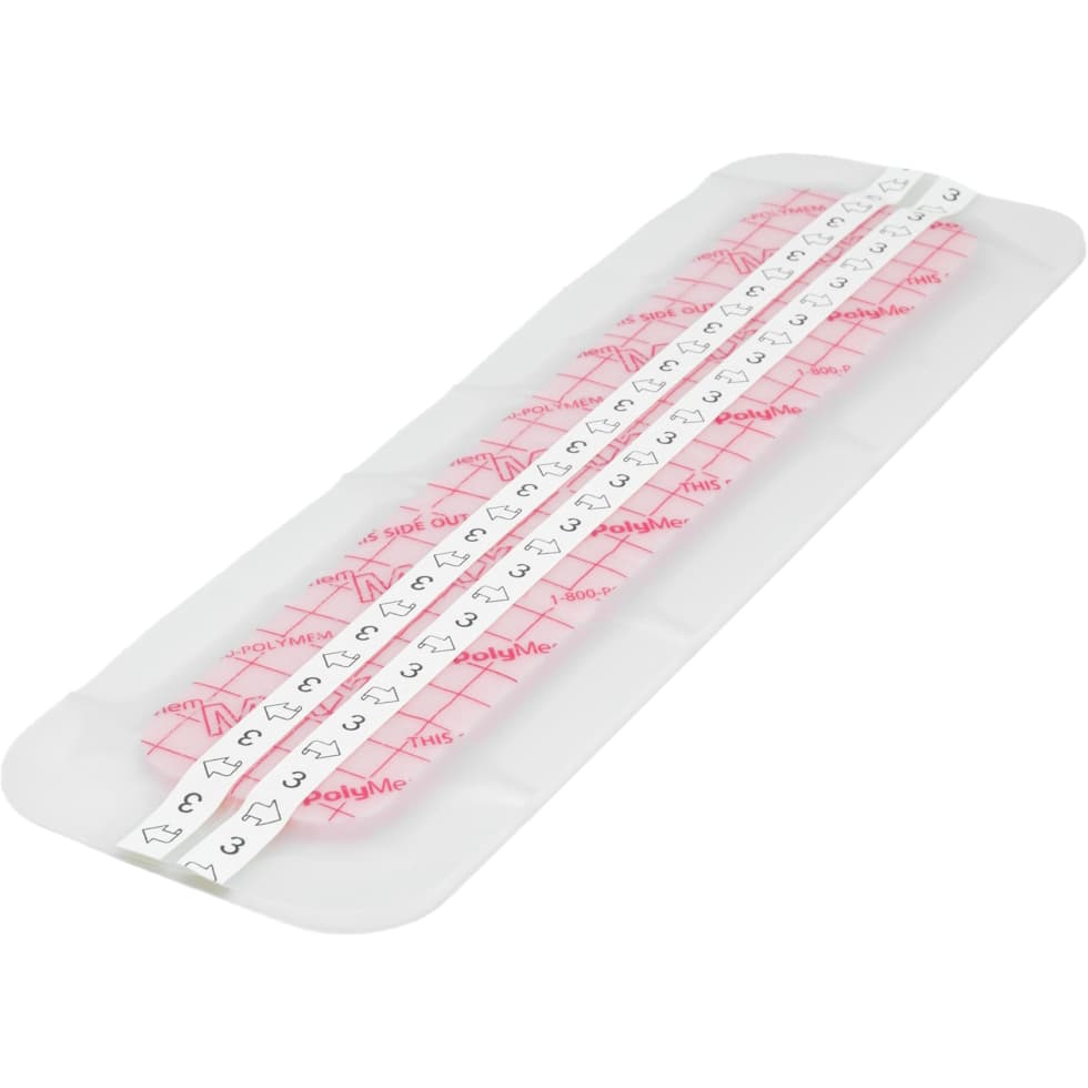 PolyMem Max Film Adhesive Dressings, 3.5 x 11.75 Inch - Case of 12 - Image 1
