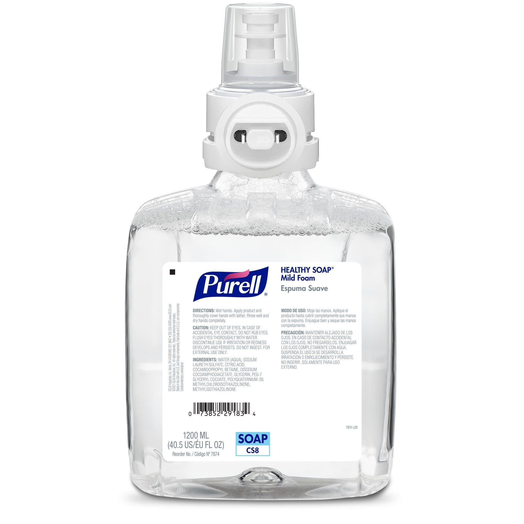 Purell Healthy Soap Mild Foam Refill for CS8 Dispenser, Unscented, 1200 ml - Case of 2 - Image 1