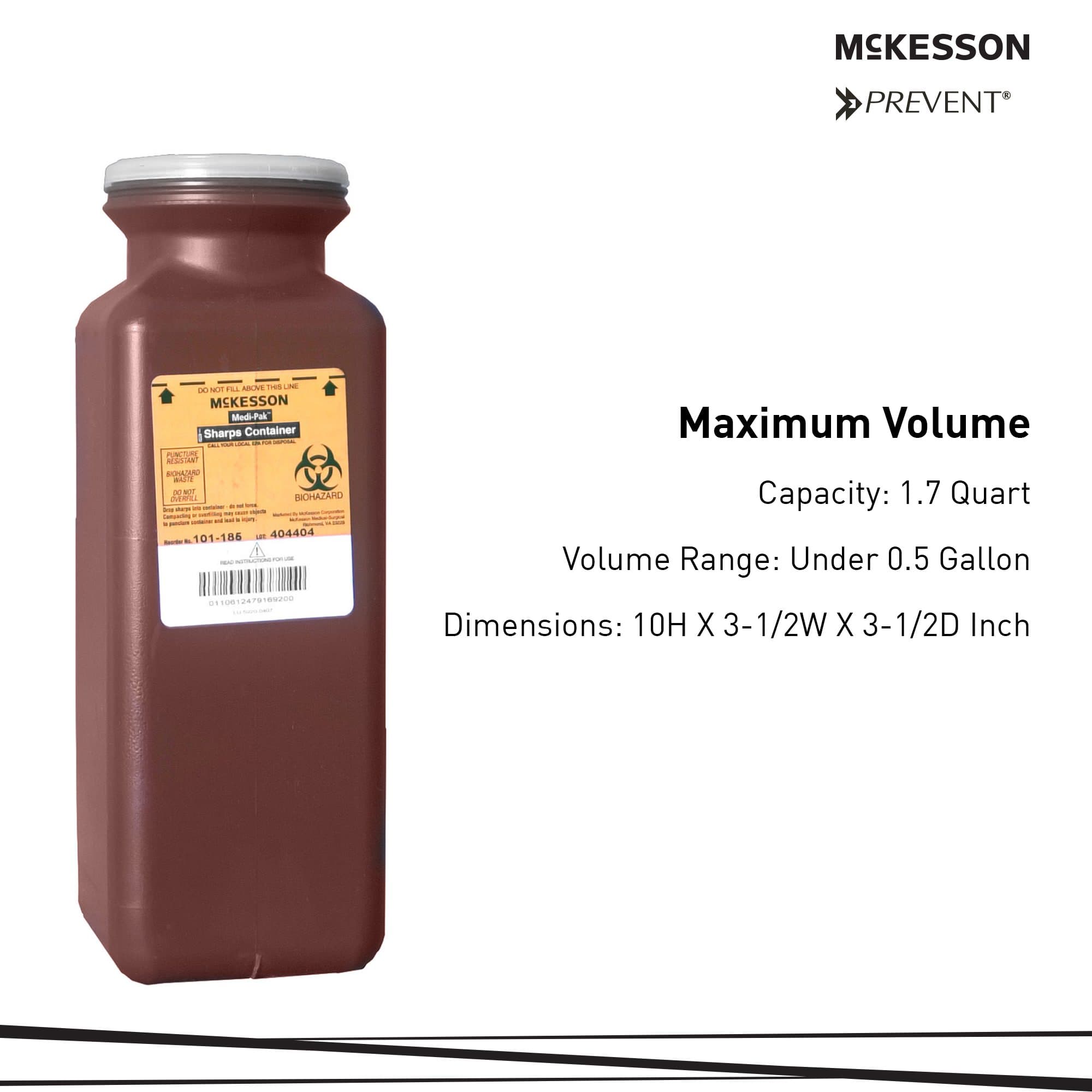 McKesson Sharps Container Red Base, Translucent Lid - Image 2