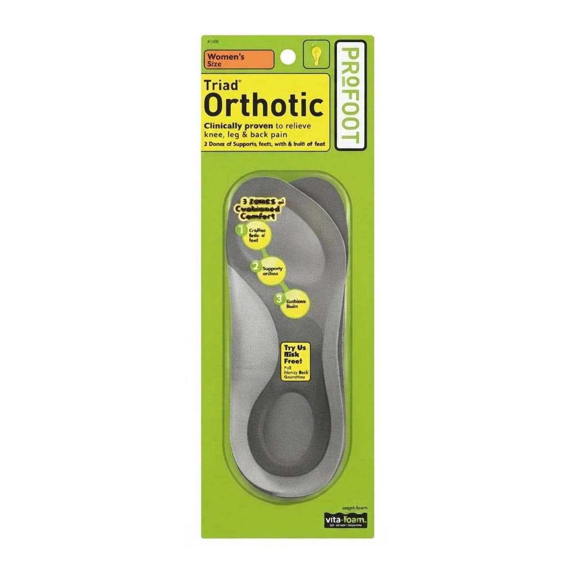 Profoot Triad Orthotic Insole for Women, Universal - Package of 2 - Image 1
