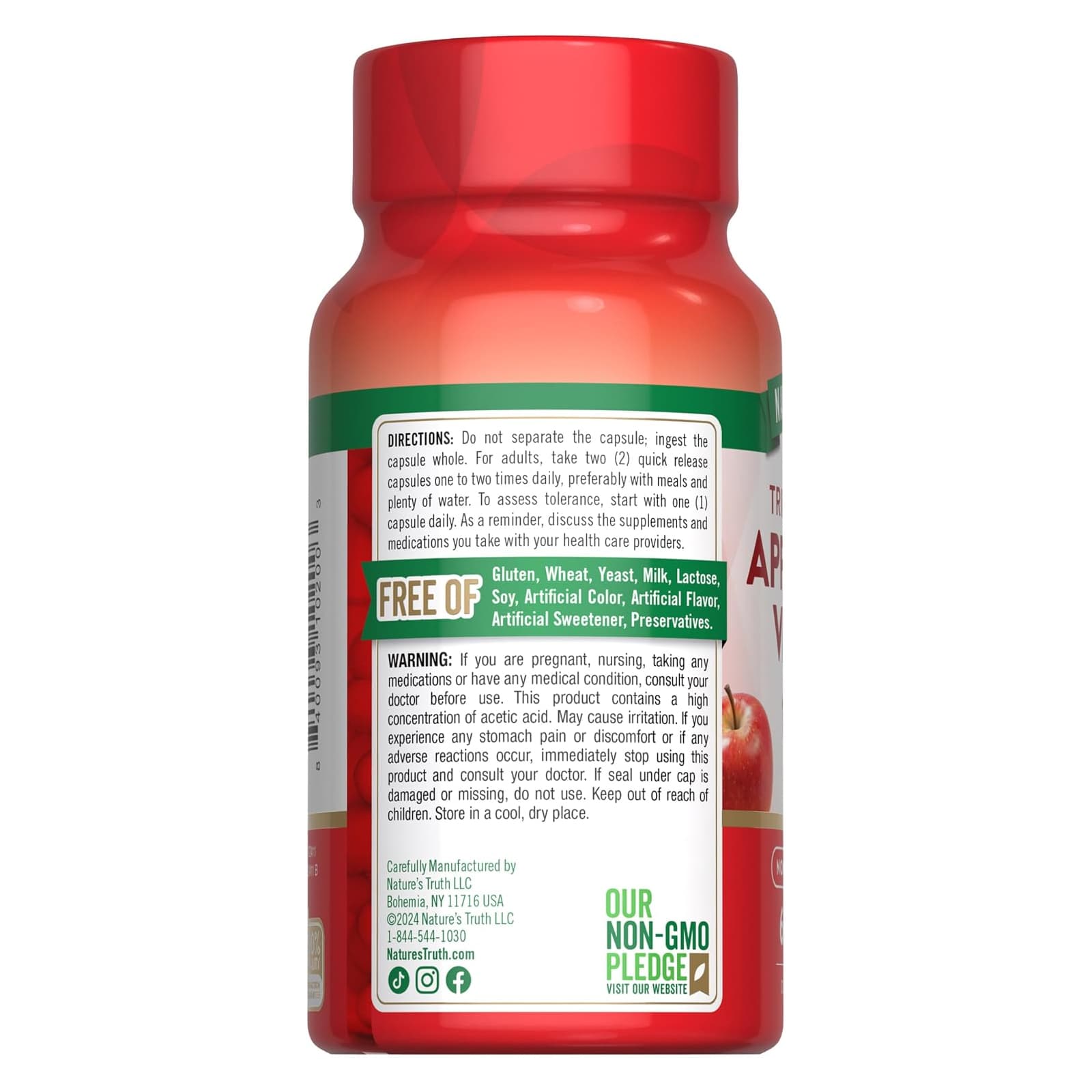 Nature's Truth Apple Cider Vinegar Capsules, Triple Strength, 1200 mg - Image 2