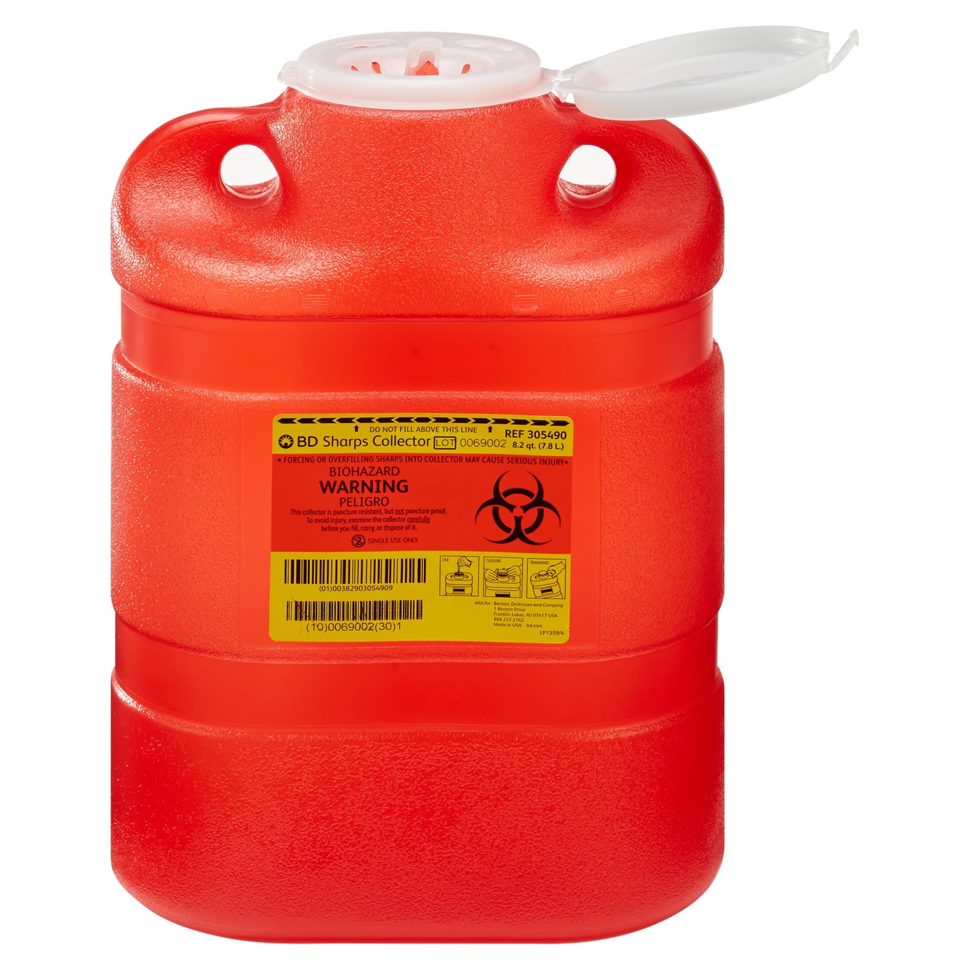BD Multi-Use One-Piece Sharps Collector, 8.2 Quart, Large - Each - Image 1
