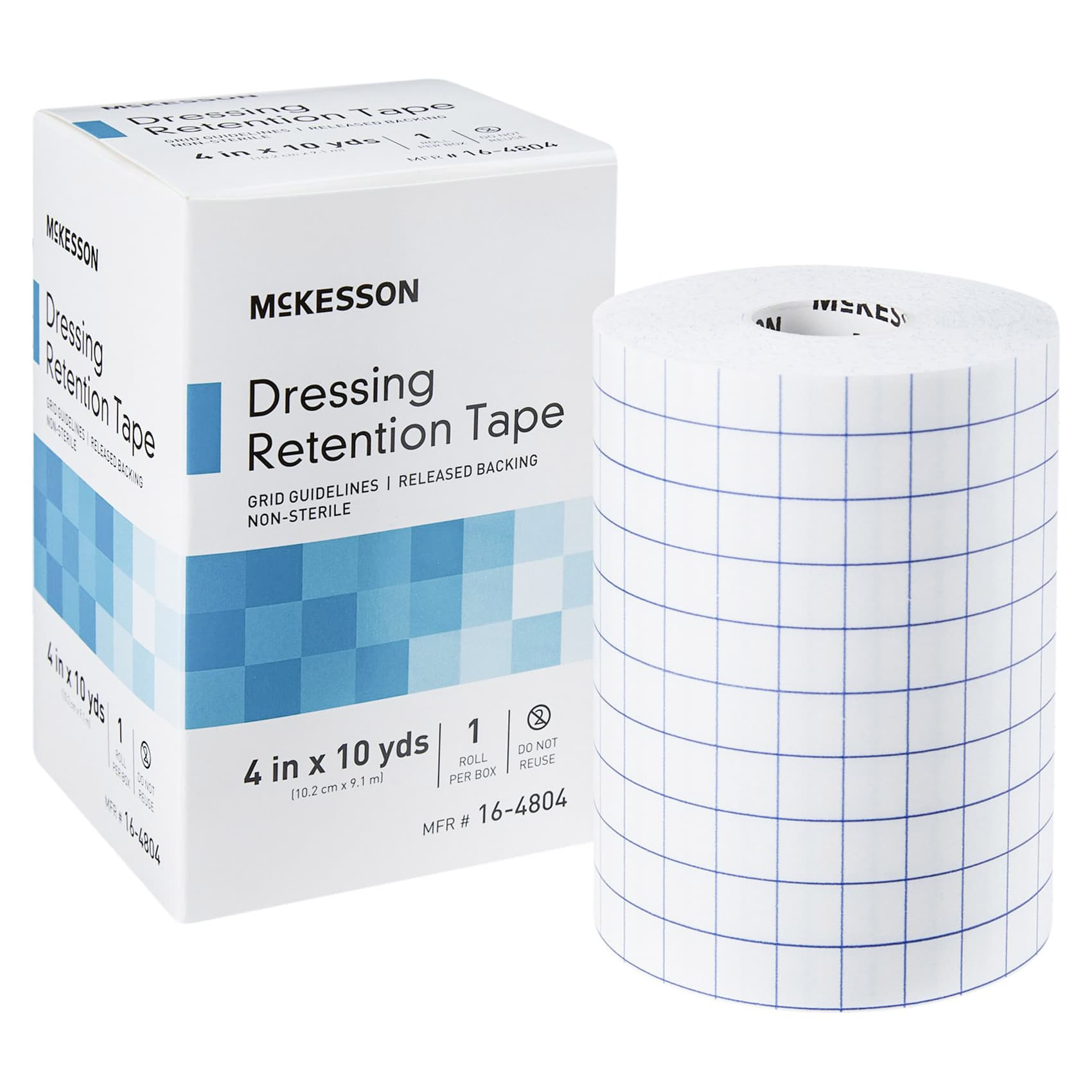 McKesson Dressing Retention Tape with Liner White NonSterile, 4 Inch x 10 Yard - Box of 1 - Image 1