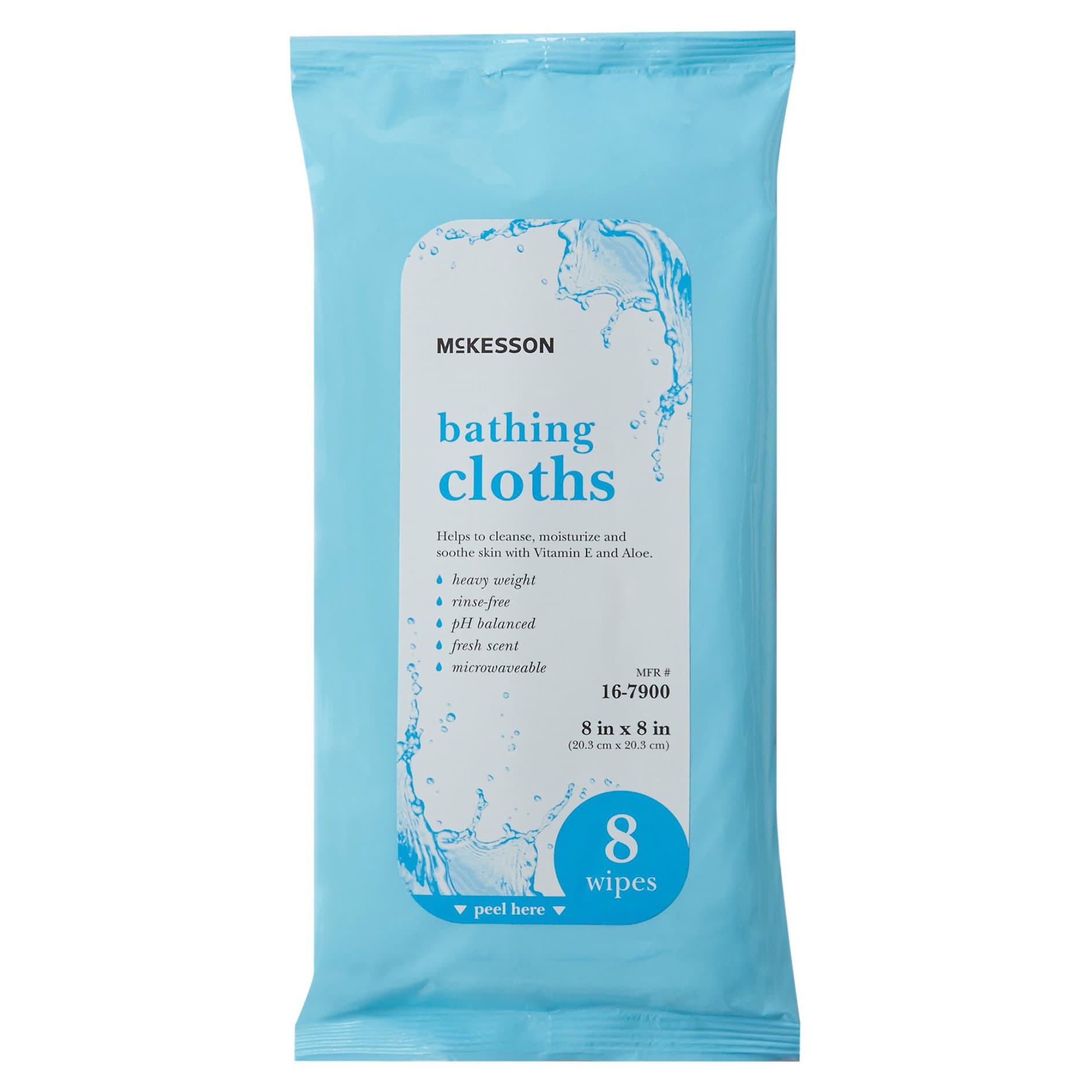 McKesson Rinse-Free Bath Wipe Soft Pack 8 x 8 Inch NonSterile - Image 2