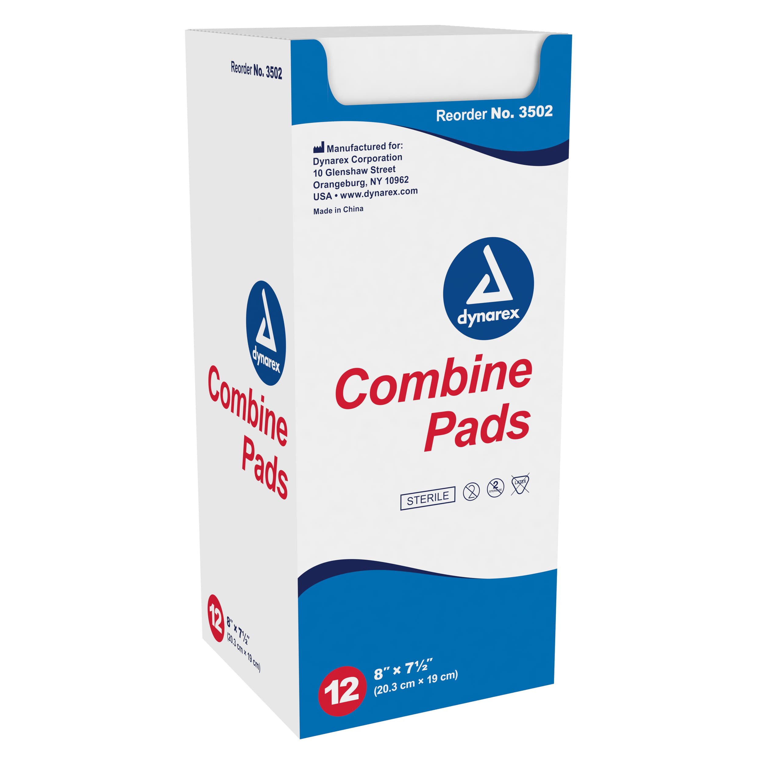 Dynarex Combine Pad, 8 x 7.5 Inch - Box of 12 - Image 1