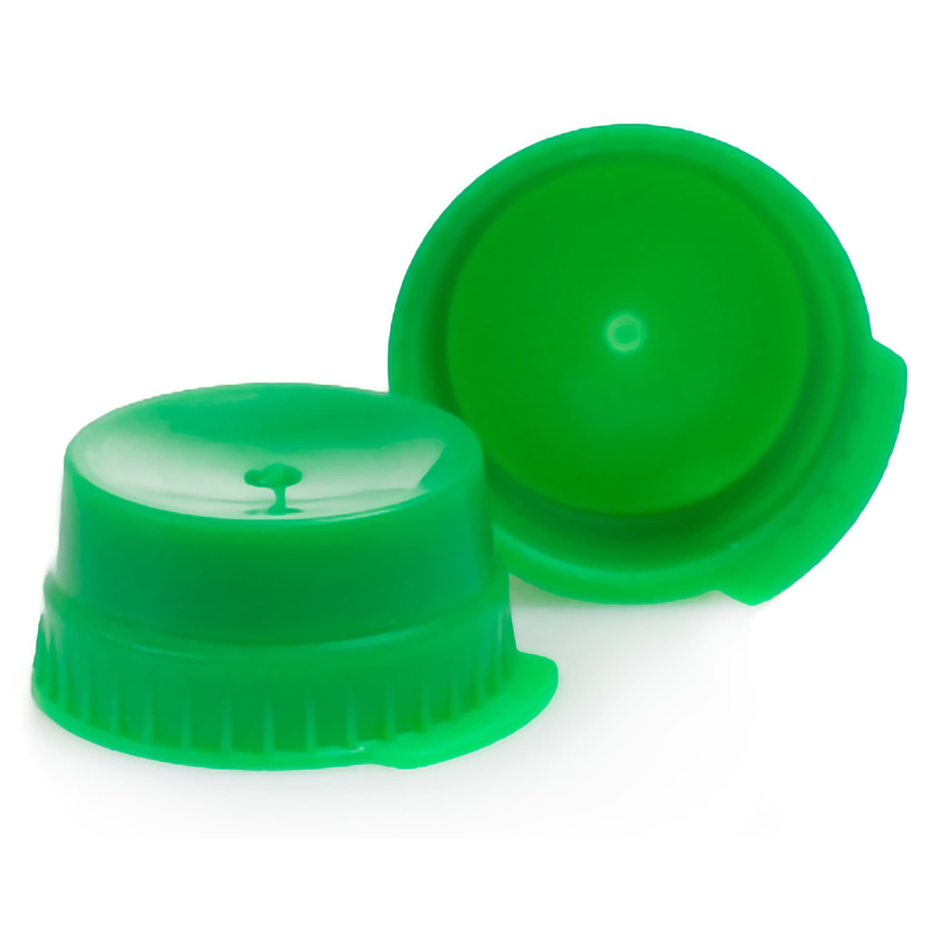 McKesson NonSterile Tube Closure For Use with 16 mm Blood Drawing Tubes, Snap Cap, Green - Bag of 1000 - Image 1