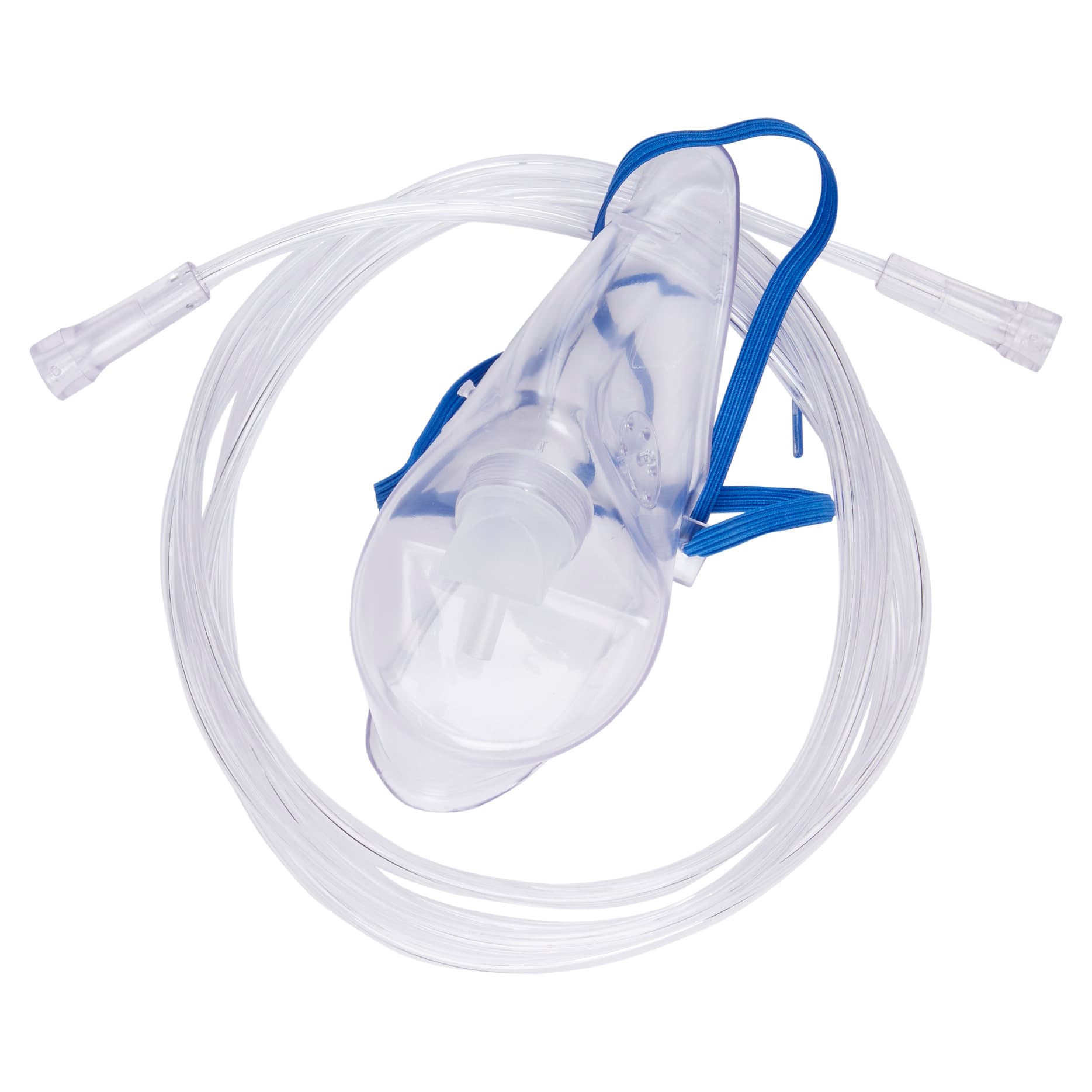 McKesson Oxygen Mask Clear Adjustable Head Strap One-Way Valve One Size Fits Most - Case of 50 - Image 1