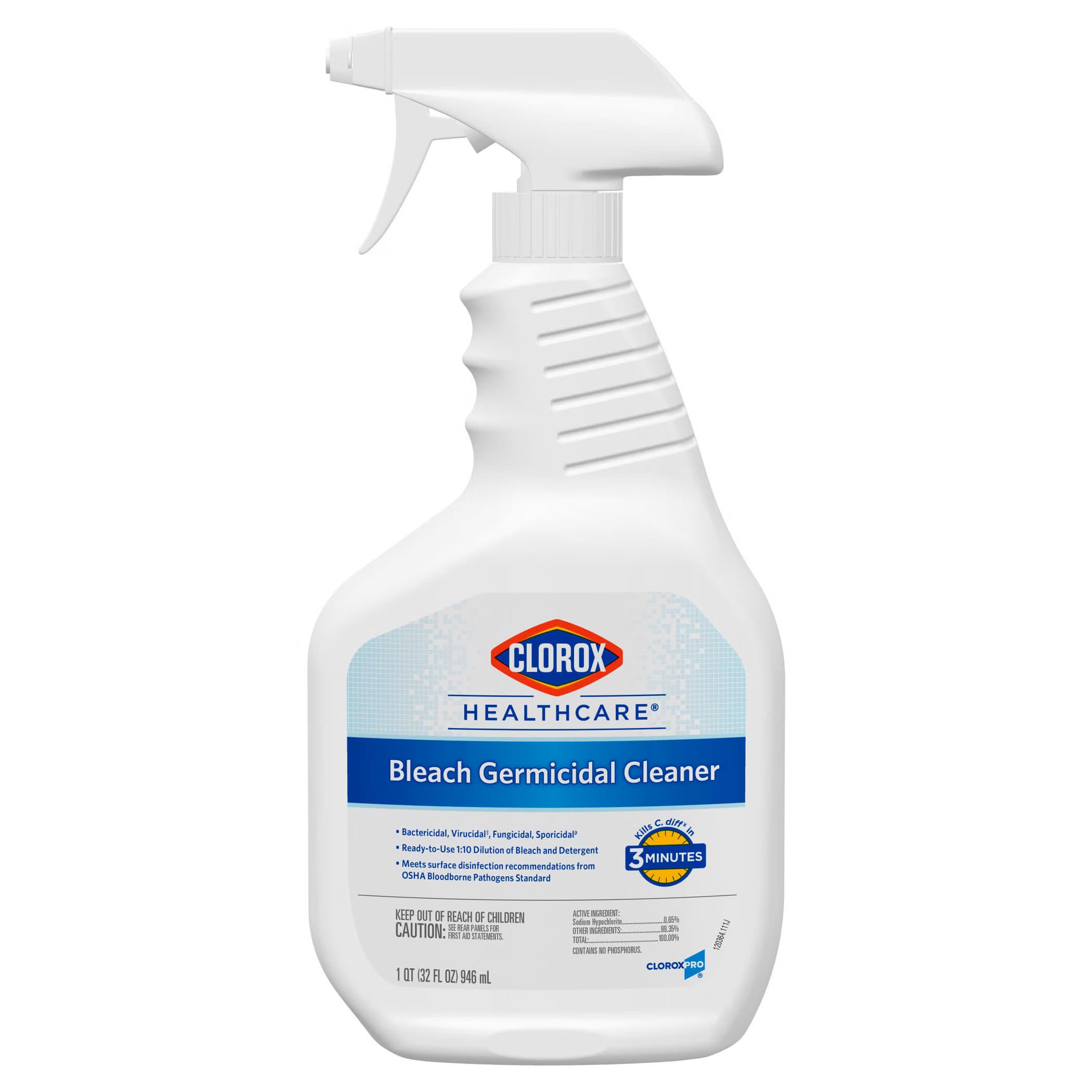 Clorox Healthcare Bleach Germicidal Surface Disinfectant Cleaner Bottle - Image 1