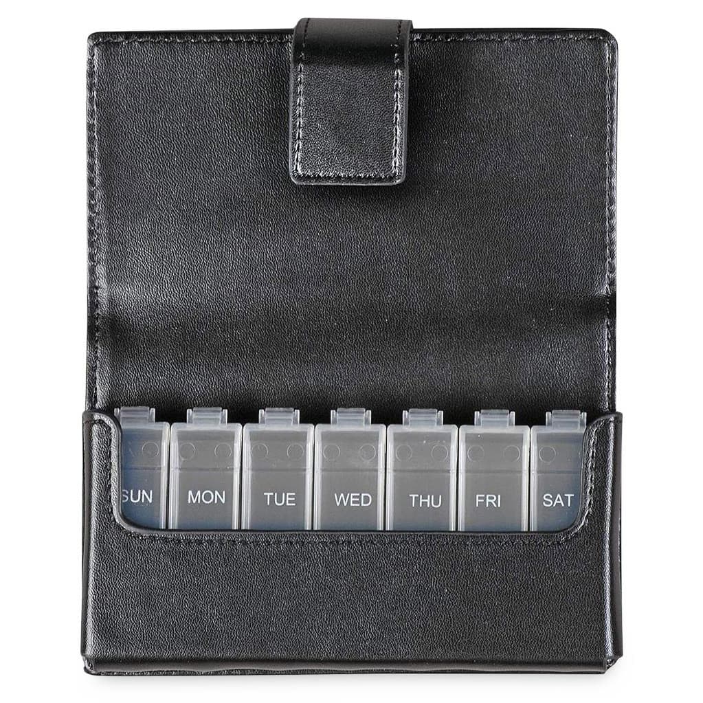 HealthSmart Fashion Travel Pill Case, 7 Day Pill Planner, Black - Each - Image 1