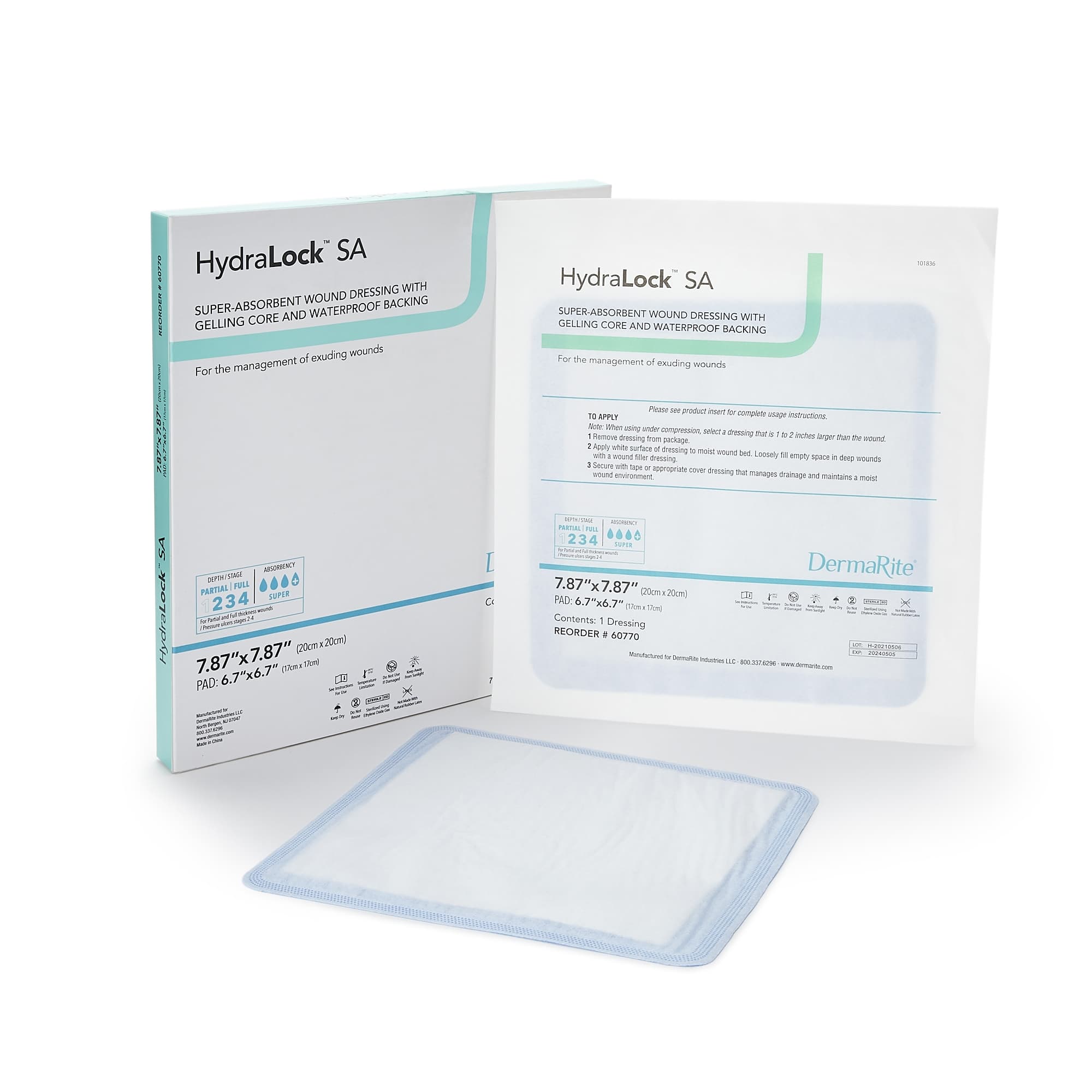 DermaRite HydraLock SA Super Absorbent Wound Dressing