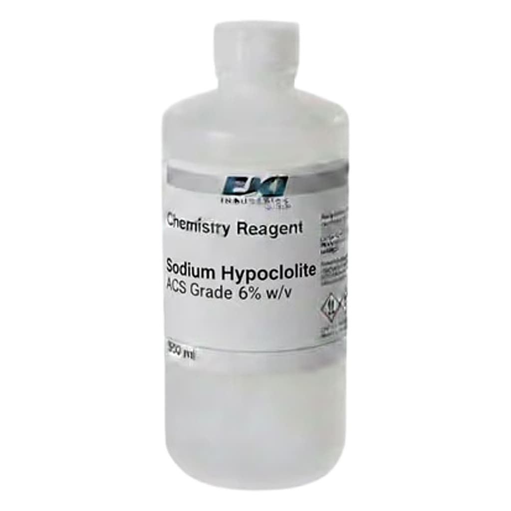 Chemistry Reagent Sodium Hypochlorite ACS Grade 6% w/v, 500 ml - Each