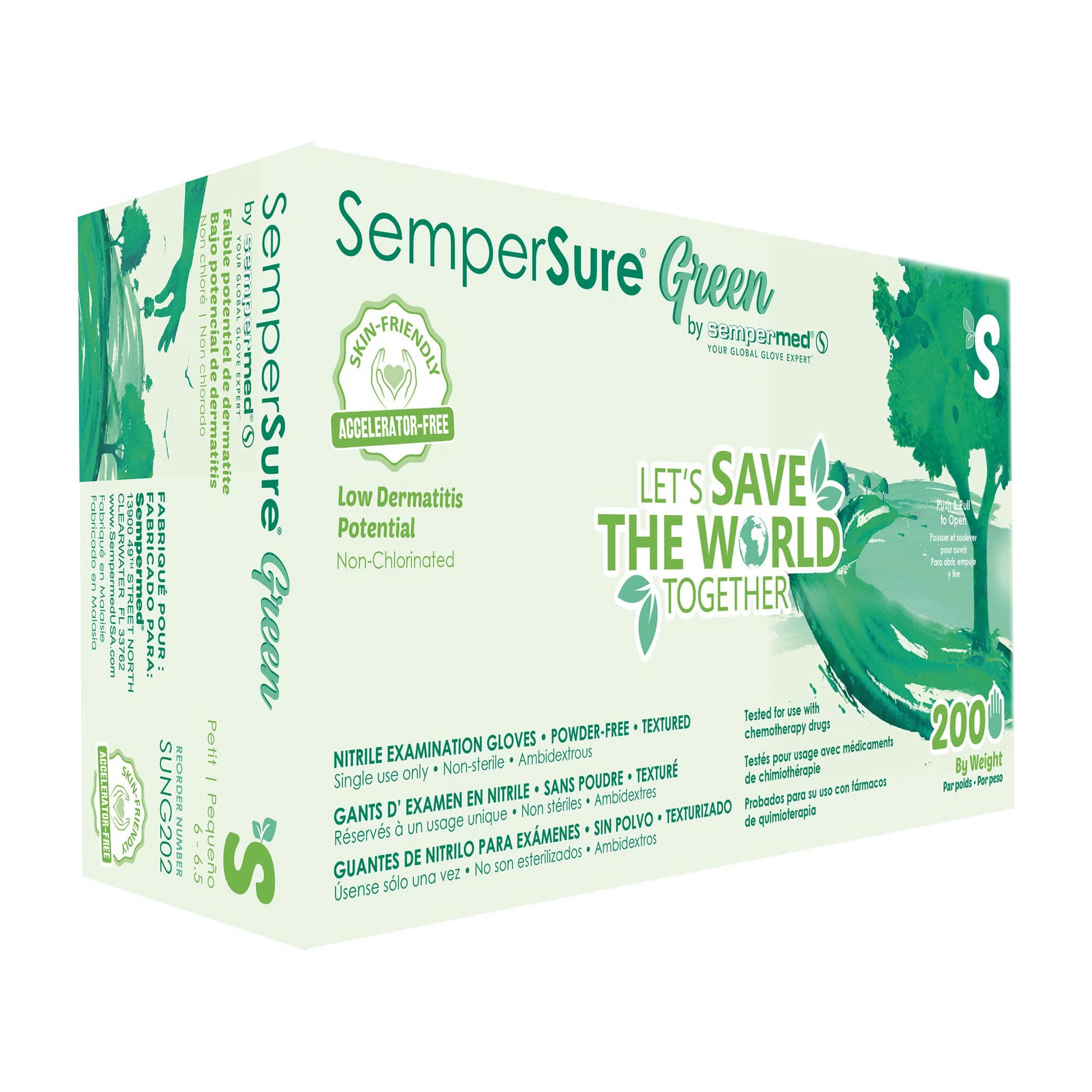 Sempermed Sempersure Green Nitrile Exam Gloves - Image 1