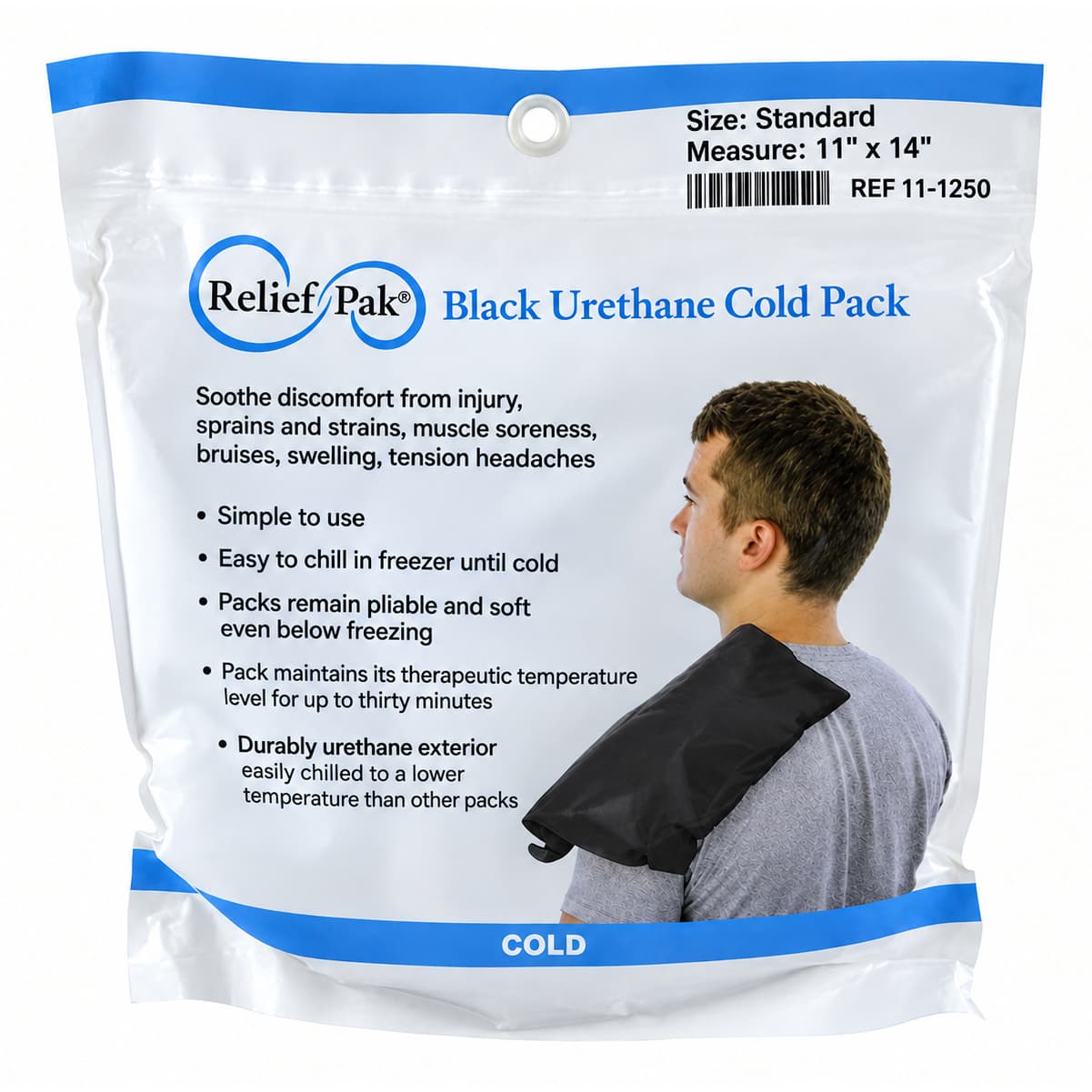 Relief Pak ColdSpot Black Urethane Pack, Standard, 11 x 14 Inch - Image 1