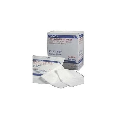 Derma Sciences DuSoft Non-Woven Sponge, 4-Ply, 4" x 4" - Box of 25 - Image 1