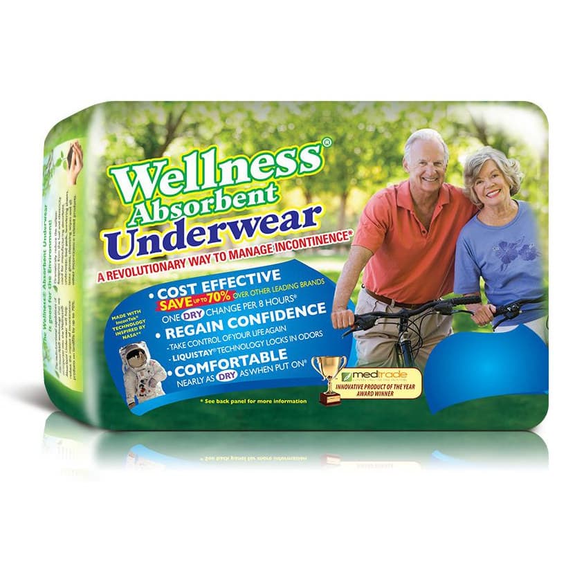 Unique Wellness Absorbent Adult Pull On Underwear, Medium - Case of 64 - Image 1